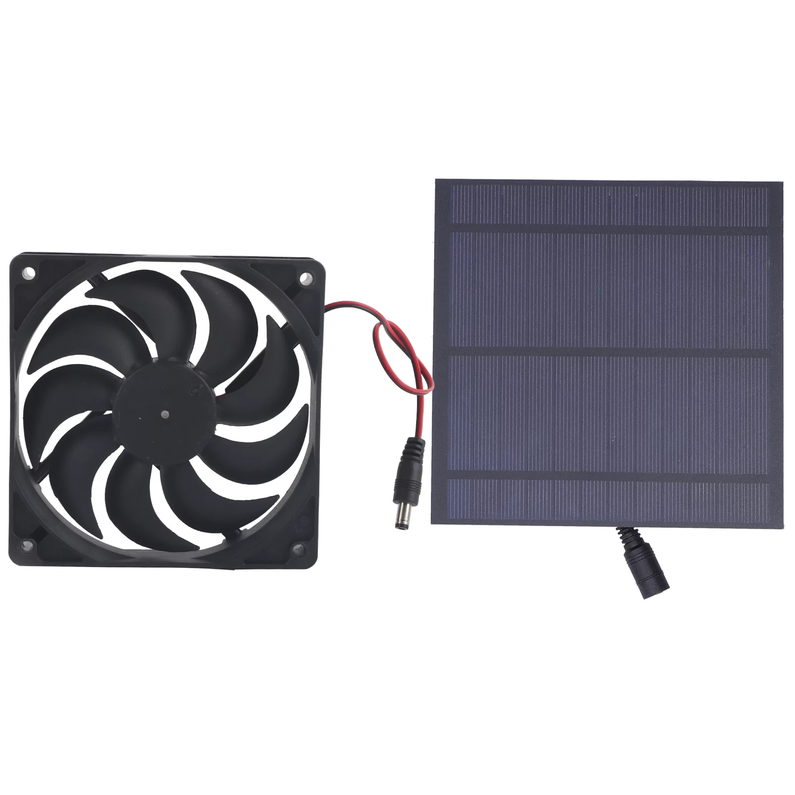 Ouitble Solar Fan 5W Solar Panel Board with Ventilation Fan for Greenhouse Pet House Kennel Cooling