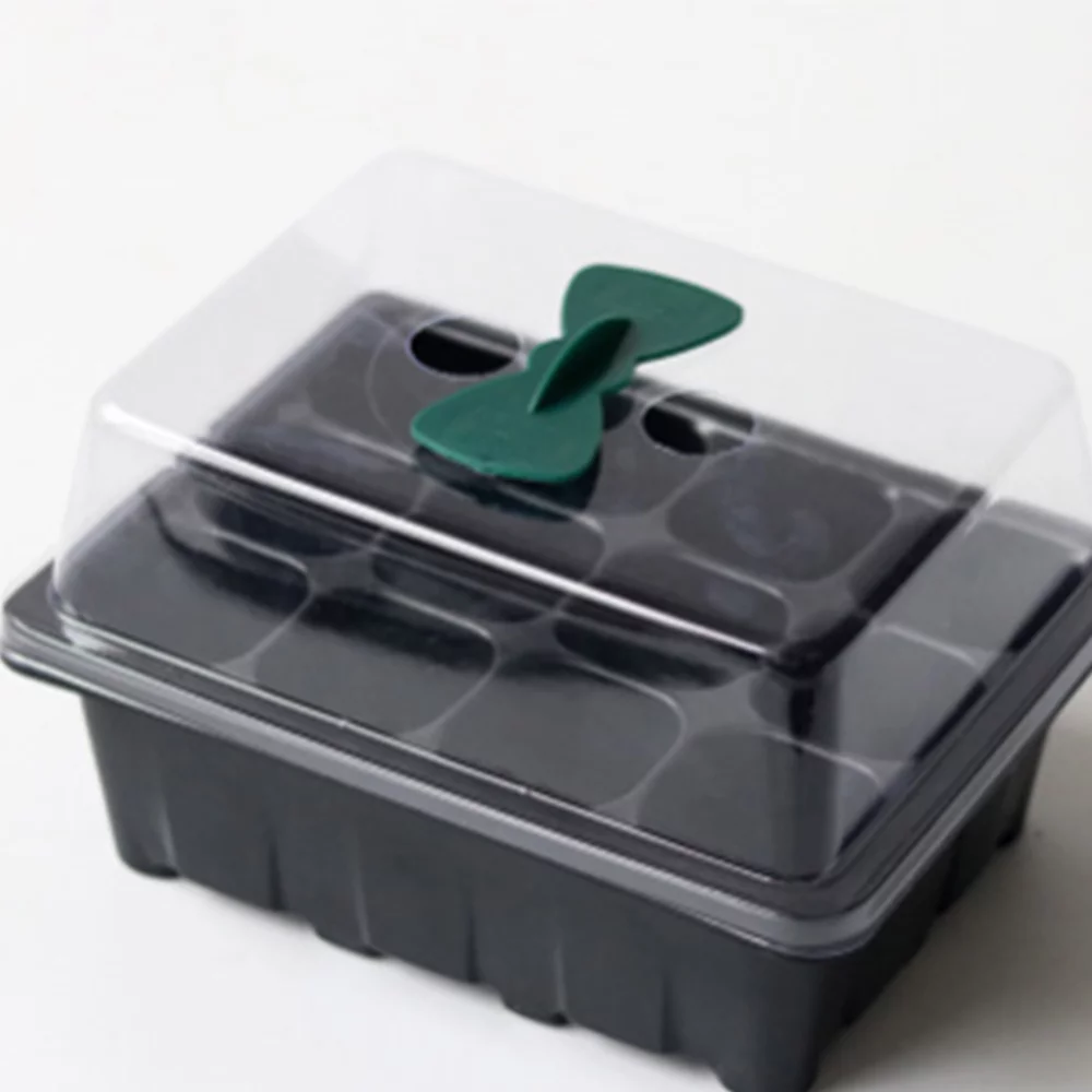2PCS Greenhouse Plastic Lids Sprout Plate Office Nursery Pots Germination Box Grow Base Planting Tray 12 HOLES