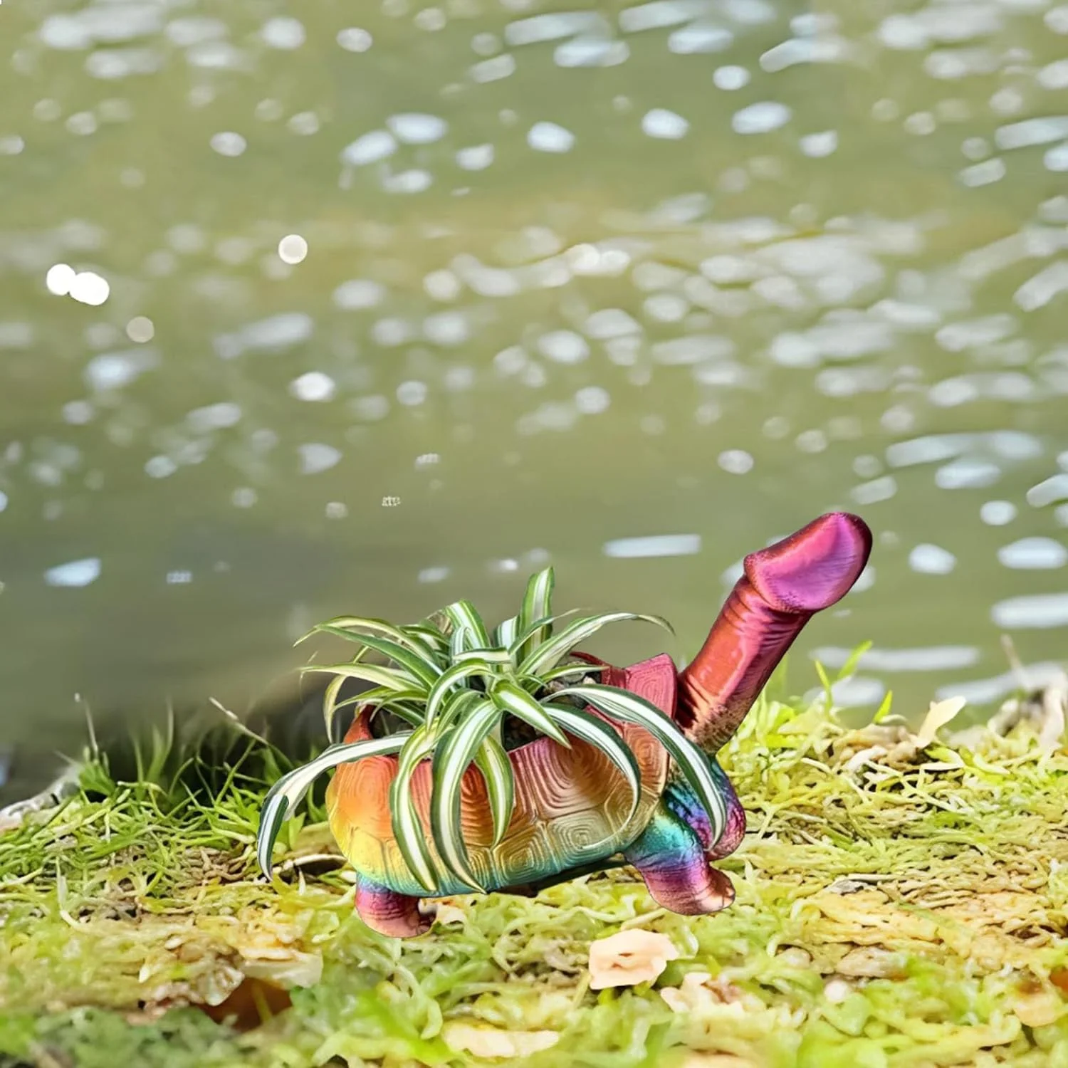 FeBohao 1Pcs Turtle Planter Turtle Flesh Planter Turtle Statue Turtle Gift Fun Planter