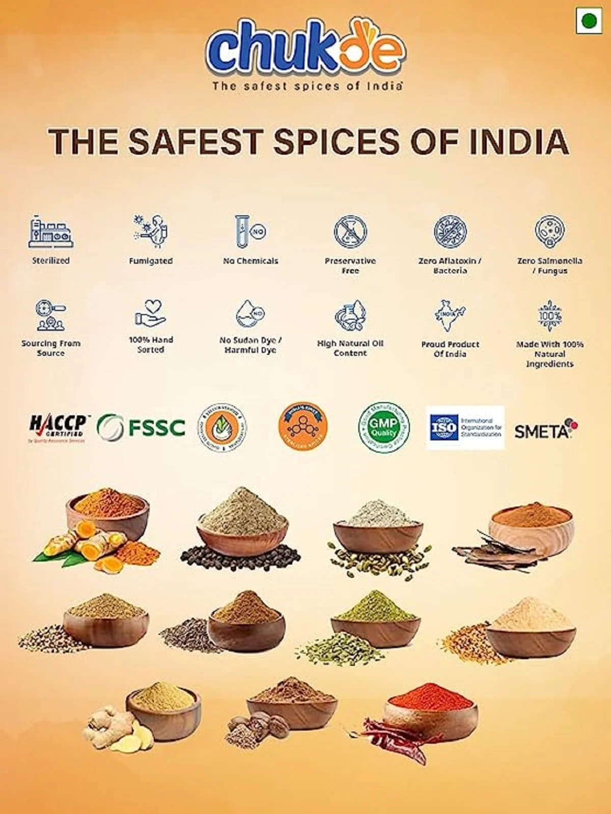 Chukde Hari Elaichi, Green Cardamom Whole Spices, 50G