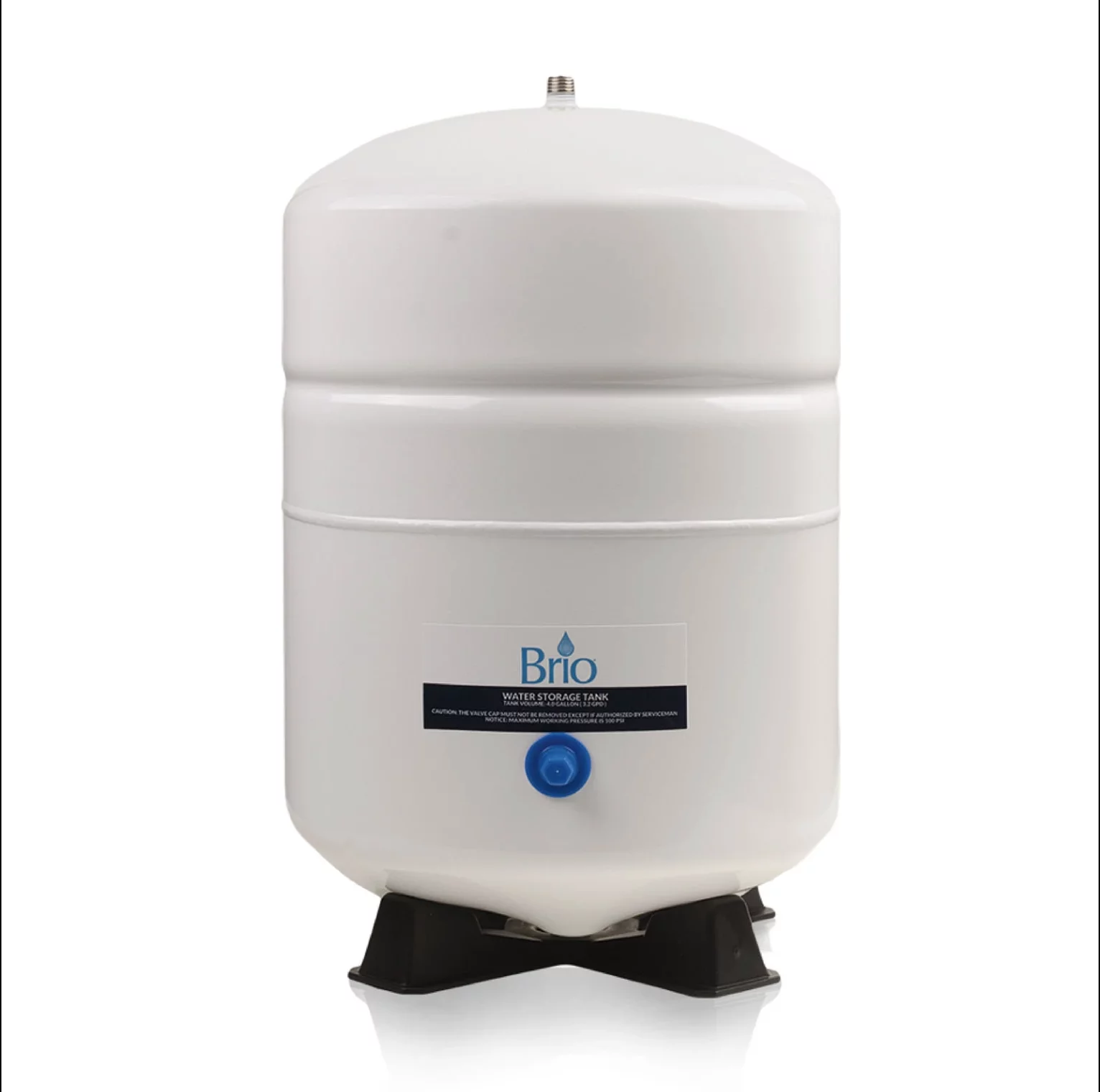 Reverse Osmosis Water Storage Pressure Tank 3.2 Gallon, 2.2 Gallon Capacity + Tank Valve | RO-122- Metal