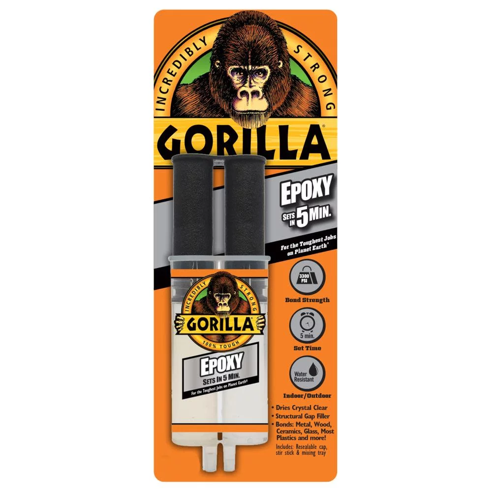 (2 pack) Gorilla Glue Epoxy 0.85 Ounce Syringe, Two Part Resin and Hardener