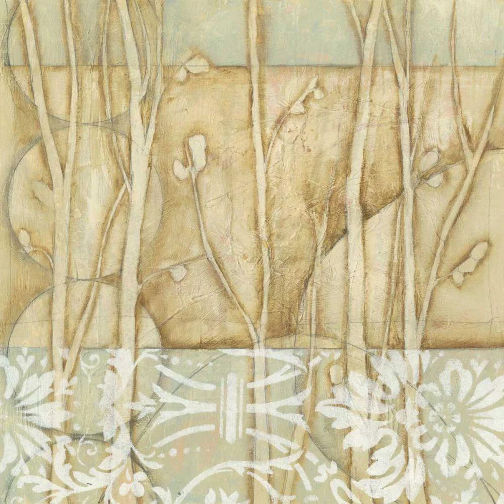 Goldberger, Jennifer 12x12 Black Modern Framed Museum Art Print Titled - Small Willow and Lace IV