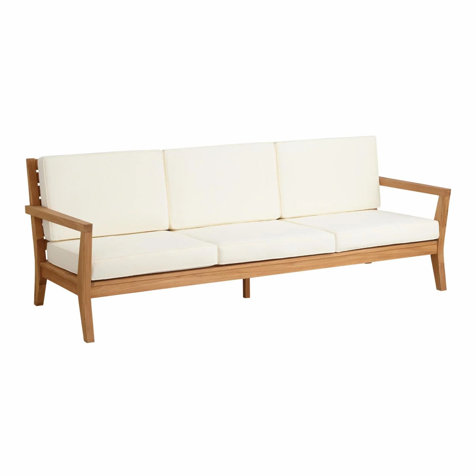 Linon Carenen 3-Seater Outdoor Sofa with Cushions - Natural/Antique White