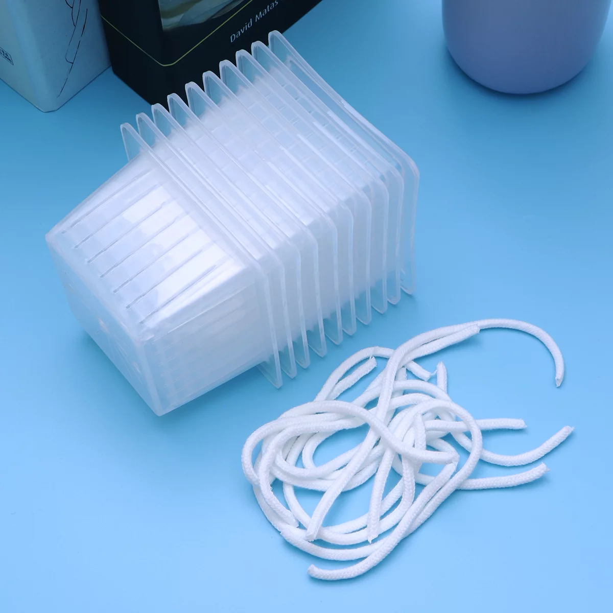 Guichaokj 10pcs Planting Basket Green Planting Root Square Plant Water Culture Flower Garden Balcony Planting Soilless Cultivation Pots with Cotton Rope (White)