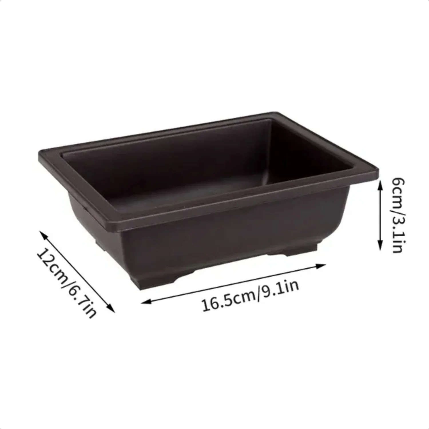 Rectangular Square Purple Clay Imitation Flowerpots for Succulent Plants - Outdoor Garden Landscape Bonsai Pot with Trays