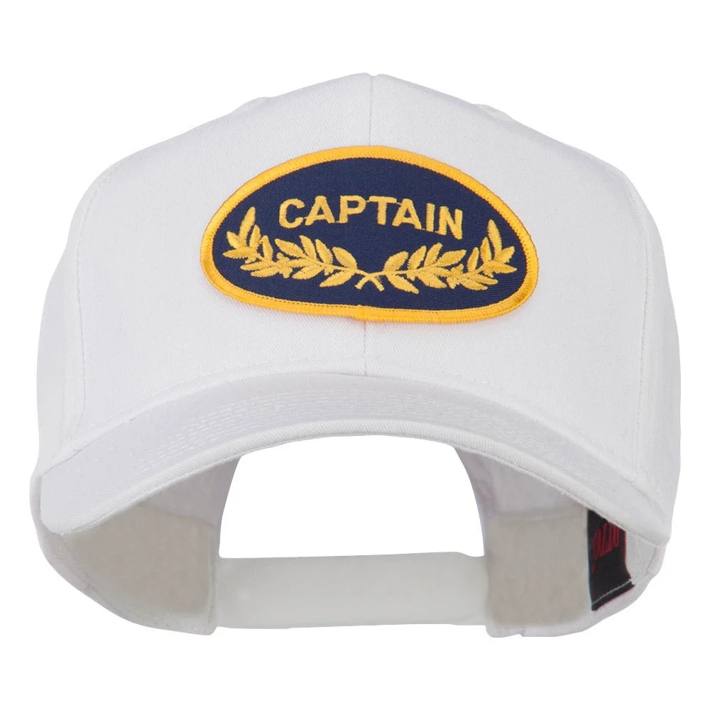 Captain Oak Leaf Military Patched Cap - White OSFM