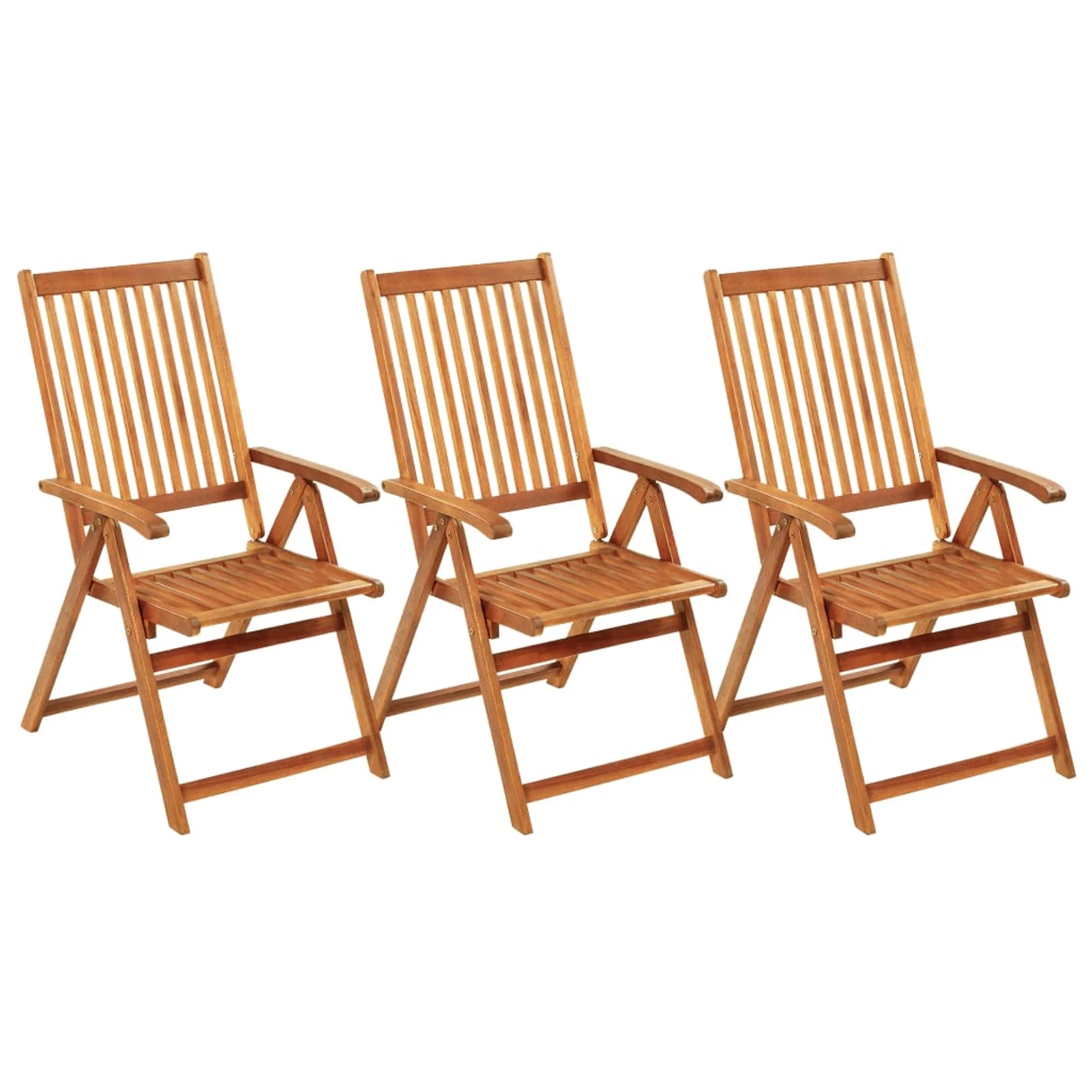 ametoys Folding Patio Chairs 3 pcs with Cushions Solid Acacia Wood