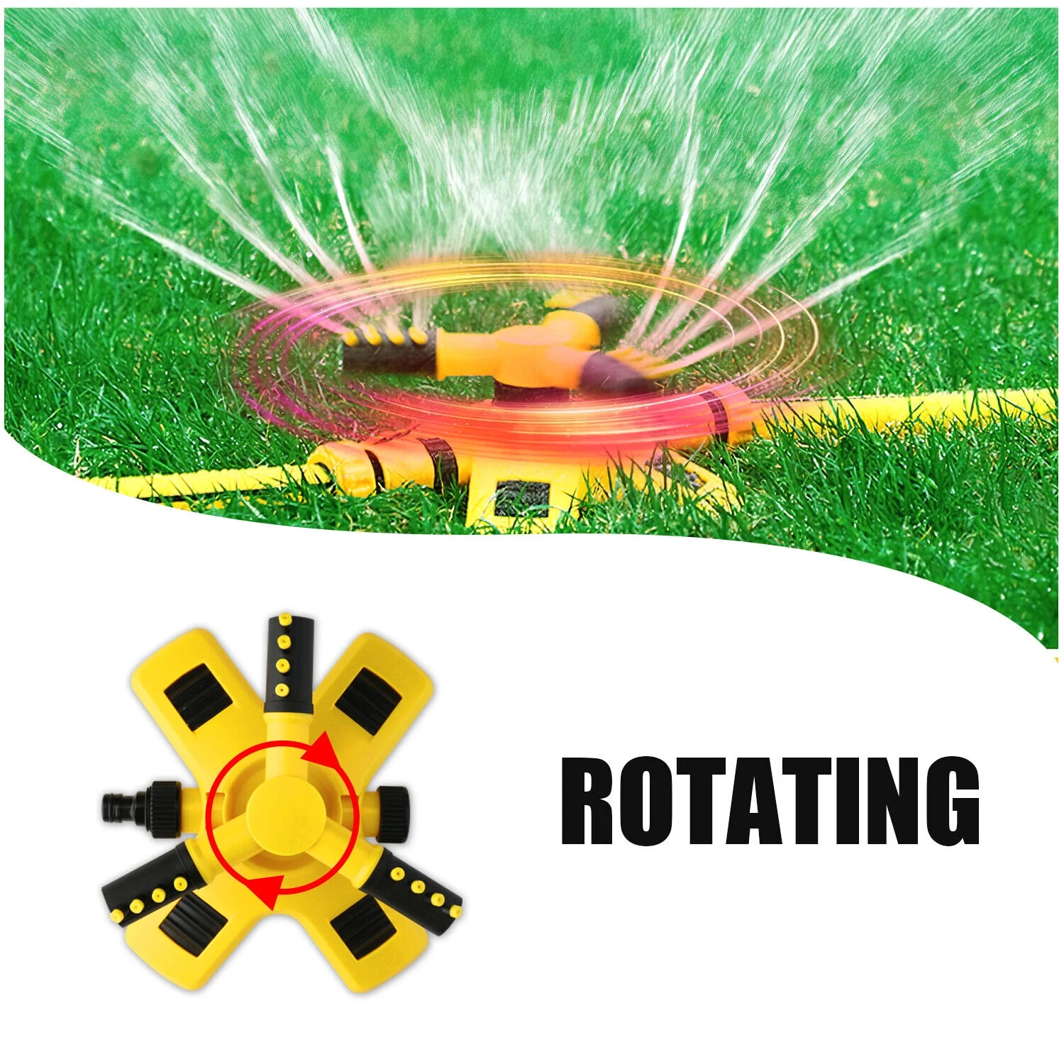 360° Auto Irrigation System Rotating Lawn Sprinkler for Garden Patio Spray Grass