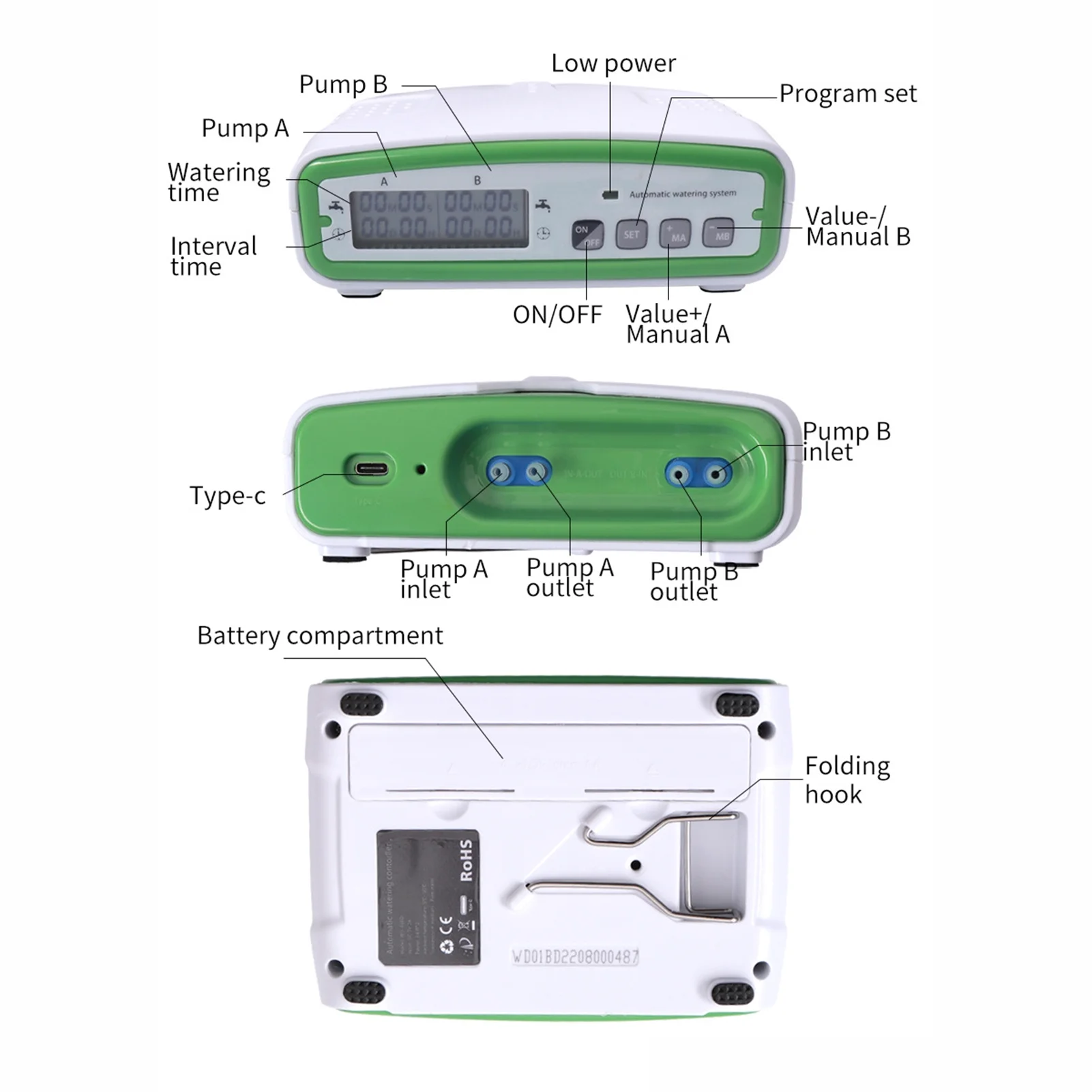 Irrigation System,Pump 20 Potted With 30-day Water Kit With 30-day Lcd Screen 49.2ft Potted Kit With 30-day Water Lcd 20 Potted Kit Dsfen Lcd S N Drip Kit Qisuo S N 49.2ft Kit Qisuo Pump Wenzi
