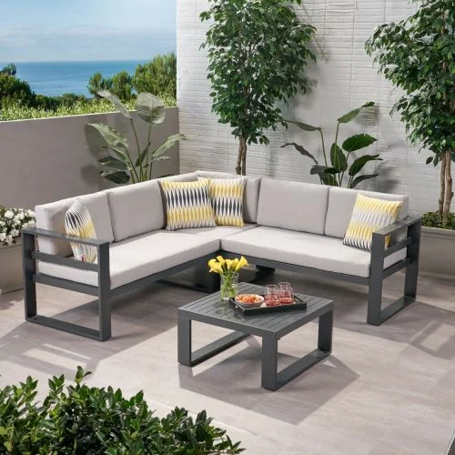 Buumin Dursley Outdoor Aluminum V Shape Sofa Sectional