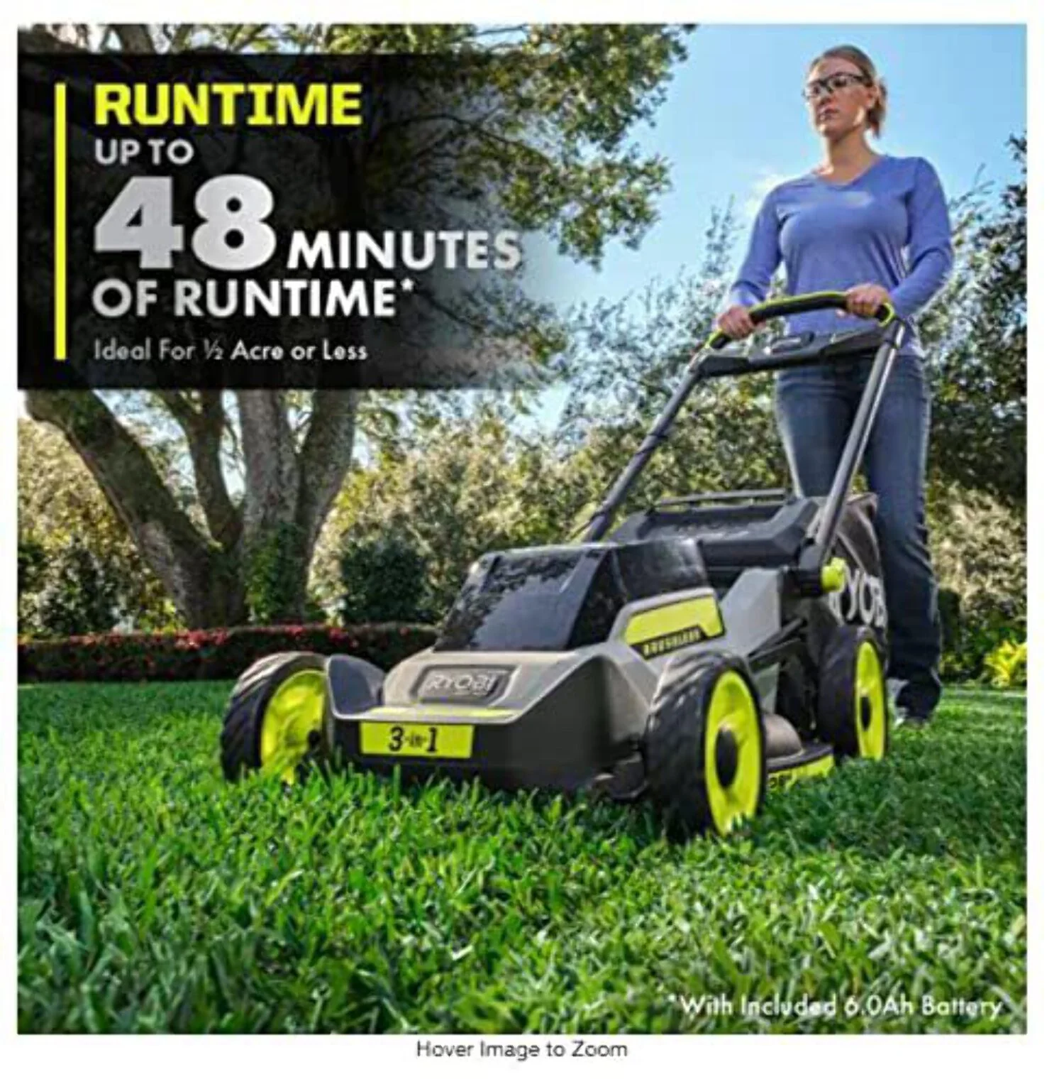 RYOBI 40V HP Brushless 20 Battery Push Mower