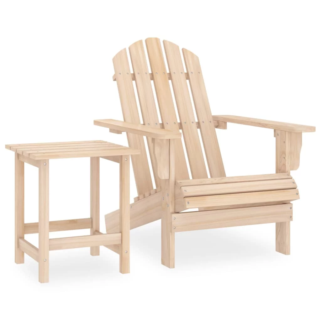 Anself Patio Adirondack Chair with Table Solid Fir Wood