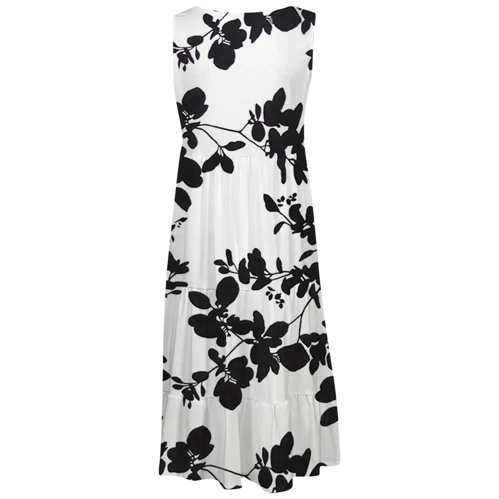 Winter Skater Skirt Summer Women Casual Dress Crew Neck Sleeveless Tank Dress Beach Dress Swing Dress Fashion Loose Midi Dress Skirt Hangers