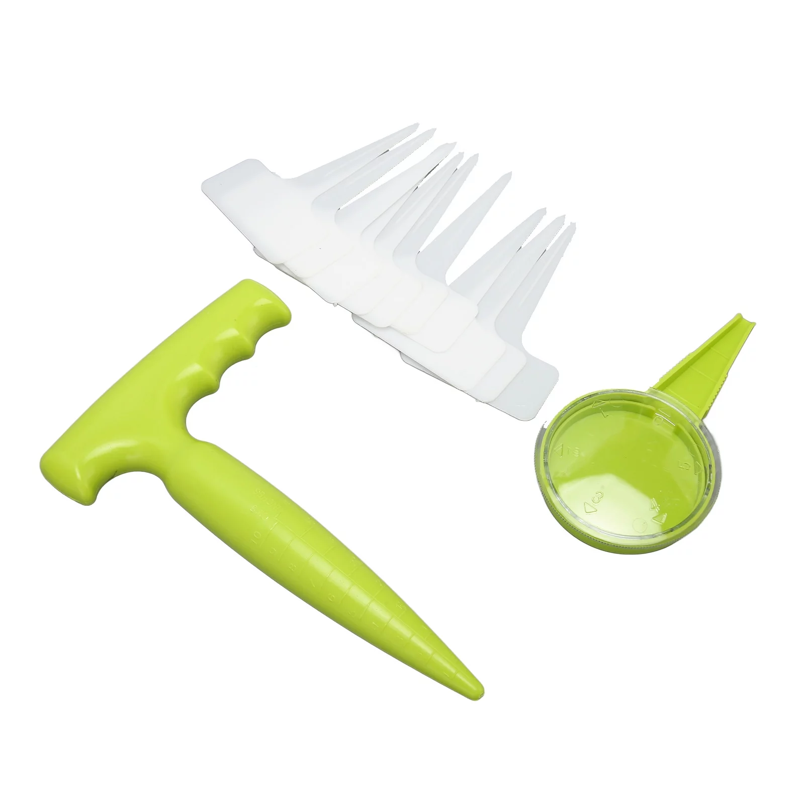 Qukaim Hand Seed Sower Seeder, 12pcs Seed Dispenser Planter Tool Set with 5 Dial Settings, Plant Dibber with Measurements, 10 Plant Label