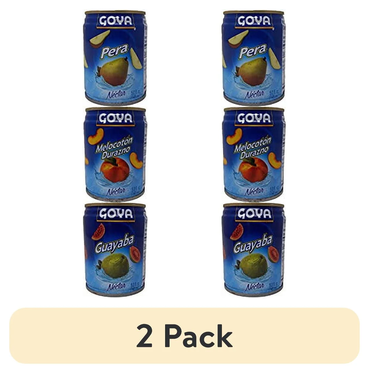 (2 pack) Nectar Variety Pack by Goya | Guava, Peach, Pear | 5 FL OZ | Pack of 12