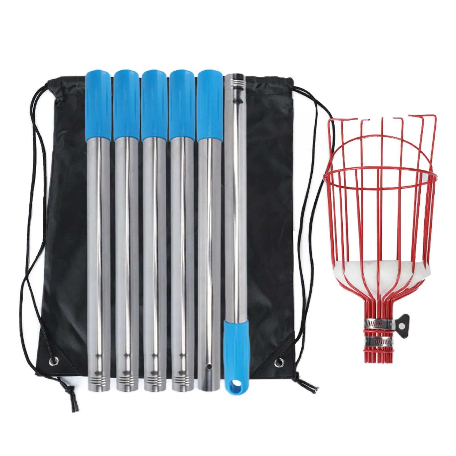 Detachable Fruit Picker for Fruit Geeting with Foam Pad Fruit Grabber for Pear Picking Farm Getting Fruit Orchard - 9 Sections 11.8ft