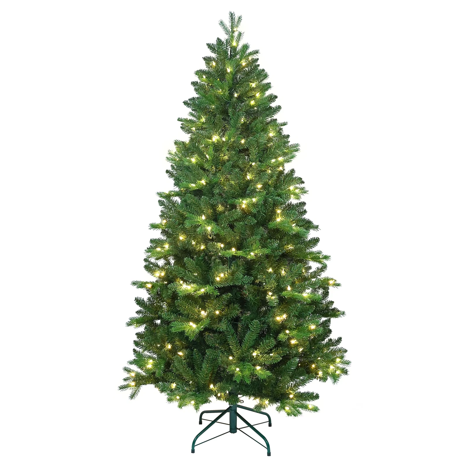 Lixhey Prelit Christmas Tree, Artificial Pencil Christmas Tree - Hinged Spruce Trees with Warm White Lights, PE&PVC Mixed Branch Tips, Metal Stand&Easy Assembly (7Ft)