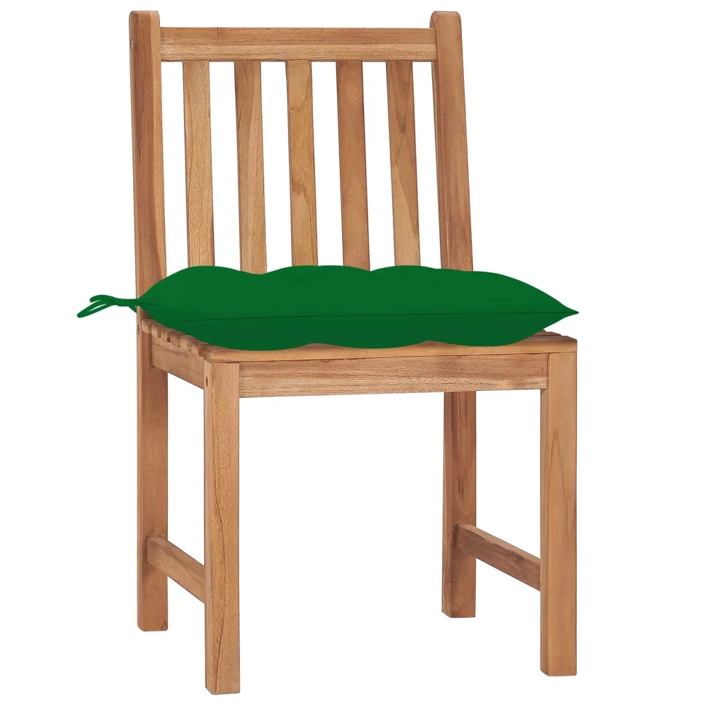 Walmeck Patio Chairs 2 pcs with Cushions Solid Teak Wood