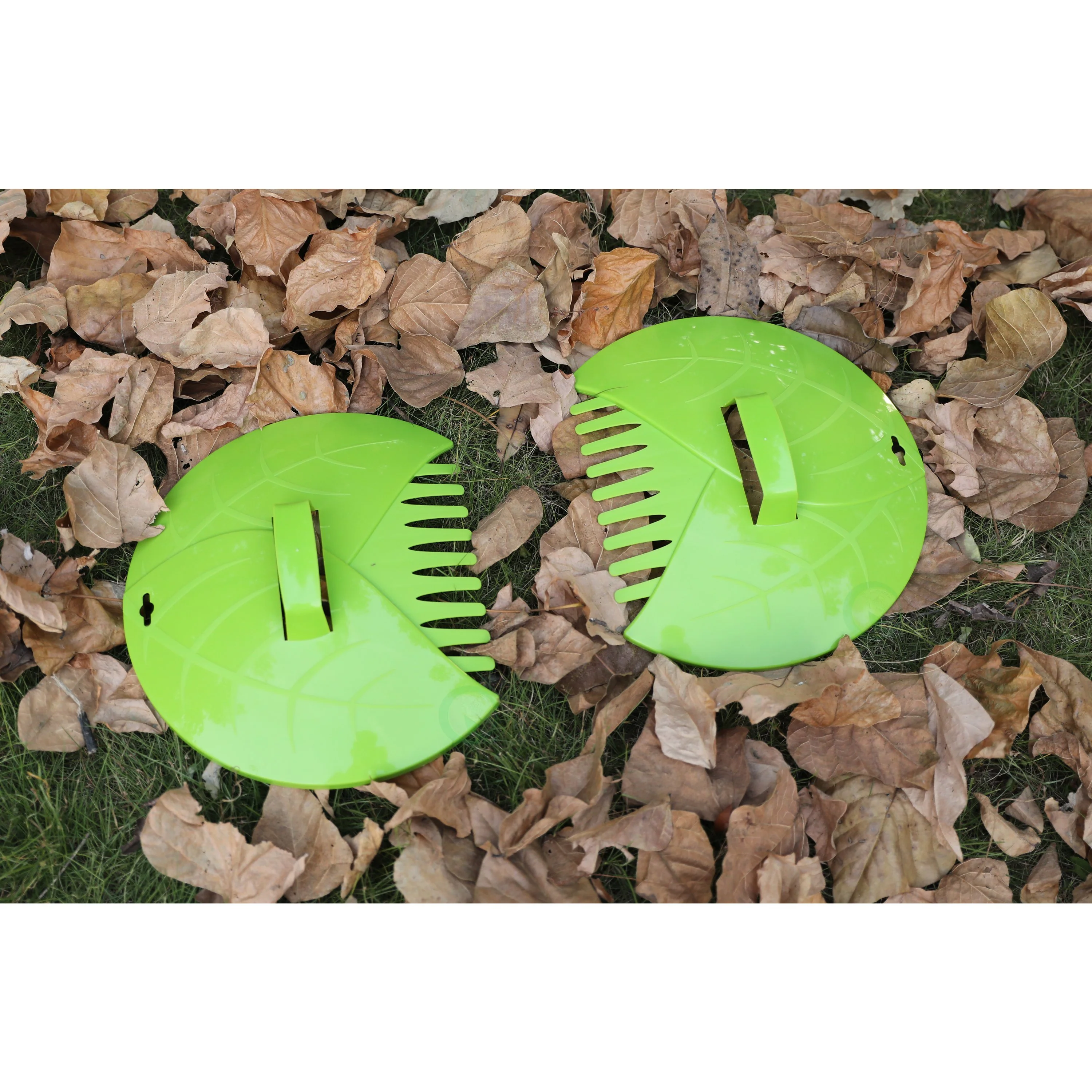 Decorative Pair of Leaf Scoops, Hand Rakes for Lawn and Garden Cleanup