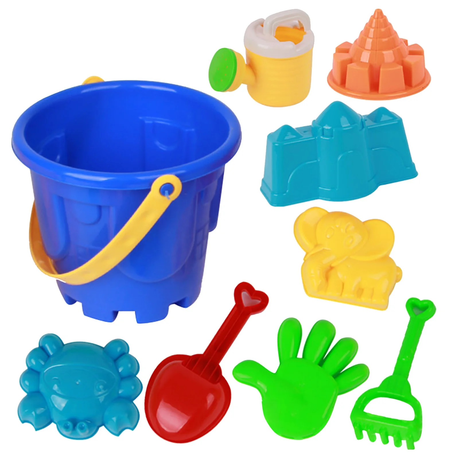 Beach Toy 9Pcs Beach Toys Sand Toy Bathing Playing Sand Set For Children. Pool Toys For Toddlers 1-3 As Shown