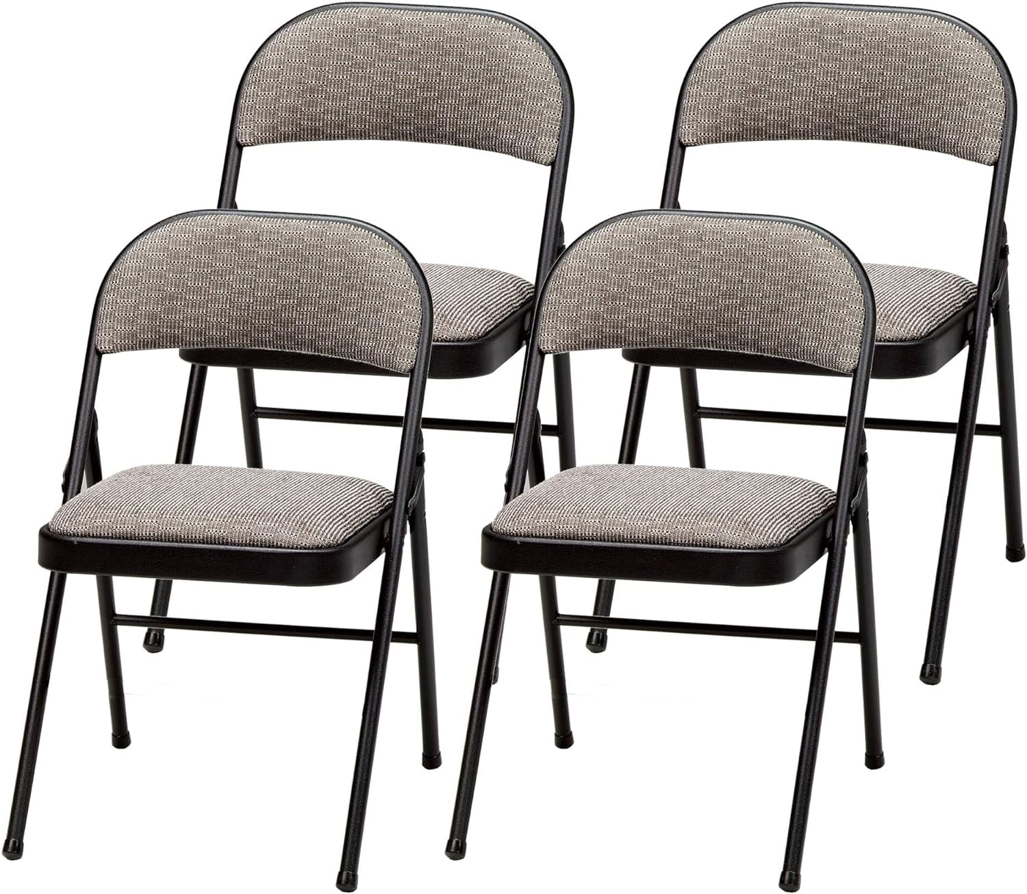 DSZBNUIO TUIONMJ Sudden Comfort TUIONMJ Metal Fabric Padded TUIONMJ Dining Chairs Set  Ideal for Indoor Special Occasions or Outdoor Events  Set of 4  Black