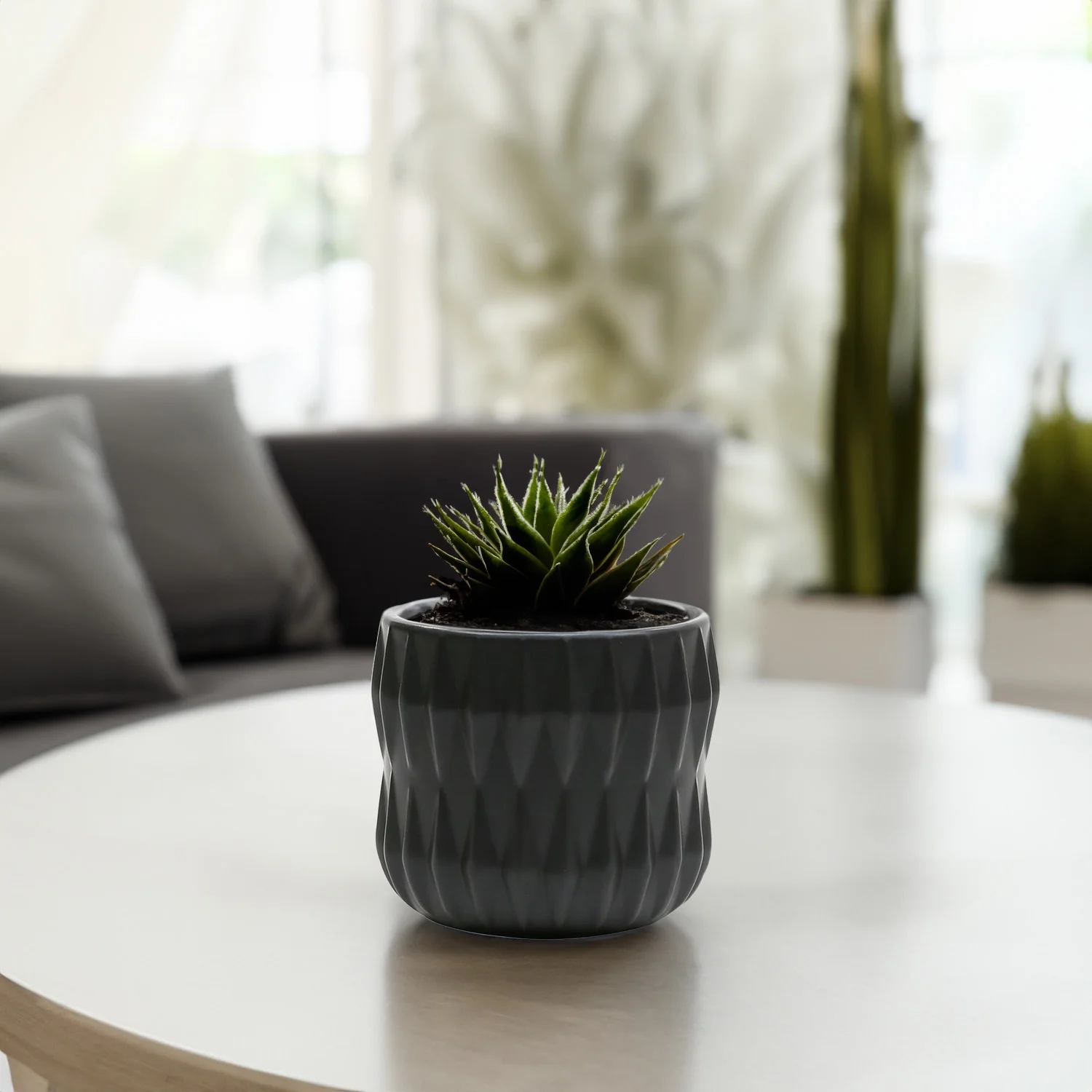 WGV Small Unique Black Ceramic Pot - 4.5