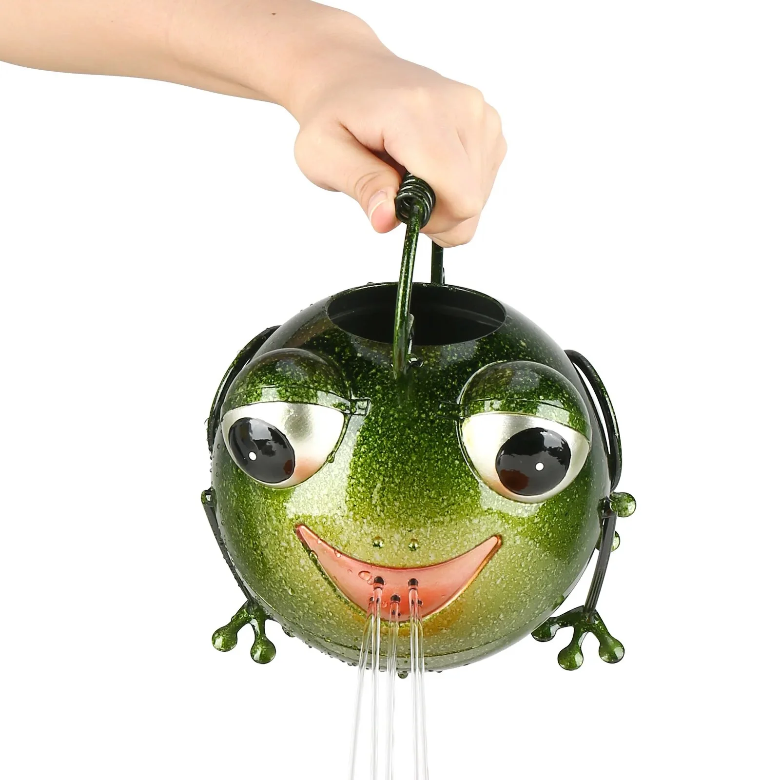 Cartoon Frog Watering Pot Iron Animal Watering Can  Metal Plants sprinkler for Fairy  Garden Decoration Dropshipping