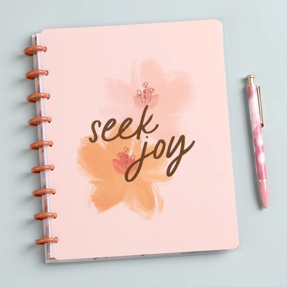 Happy Planner 60 Page Dot Lined Notebook with 3 Dividers, Softy Modern, Classic Sized 9.25