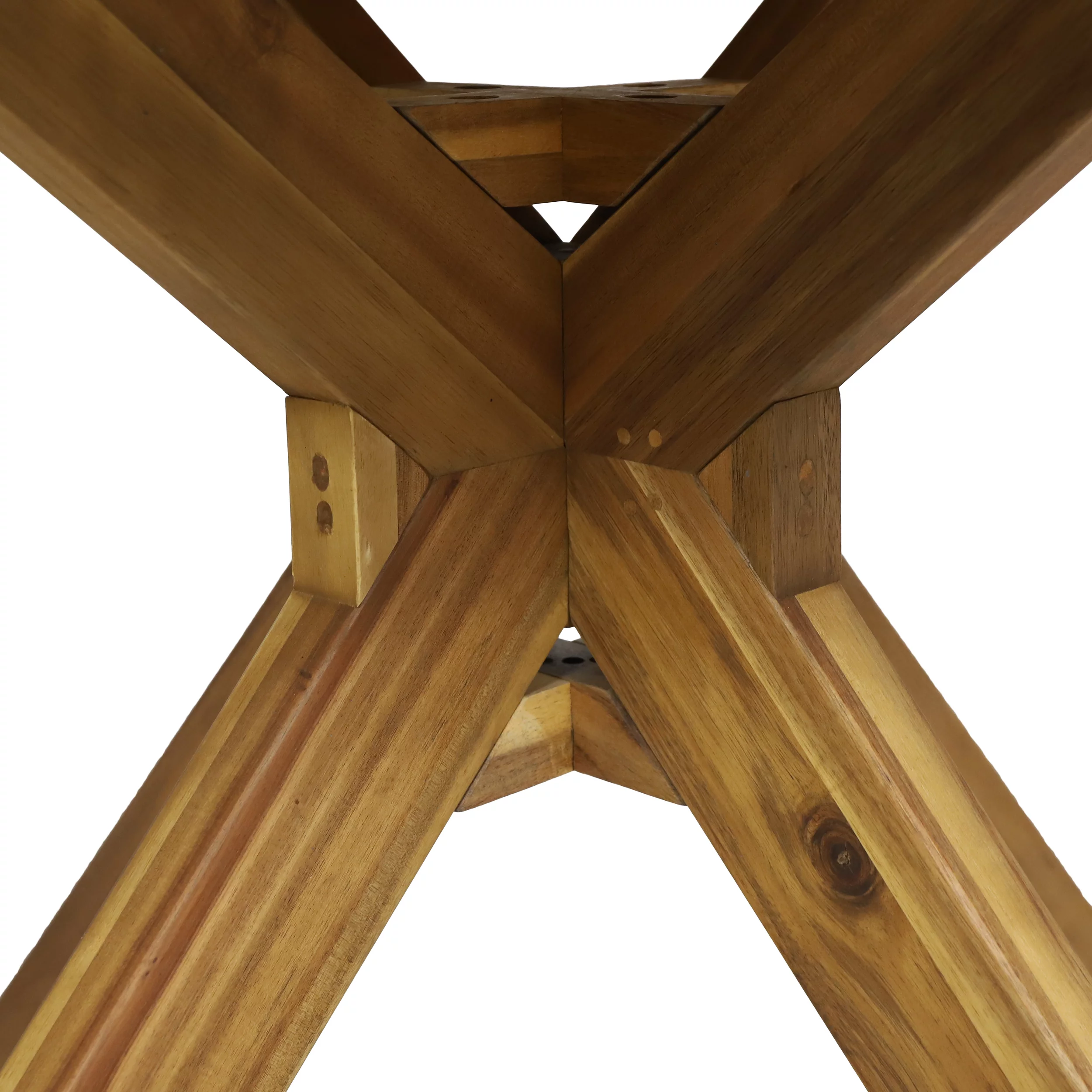 Noble House Mcgill 5 Piece Wooden Round Patio Dining Set in Teak and Dark Gray