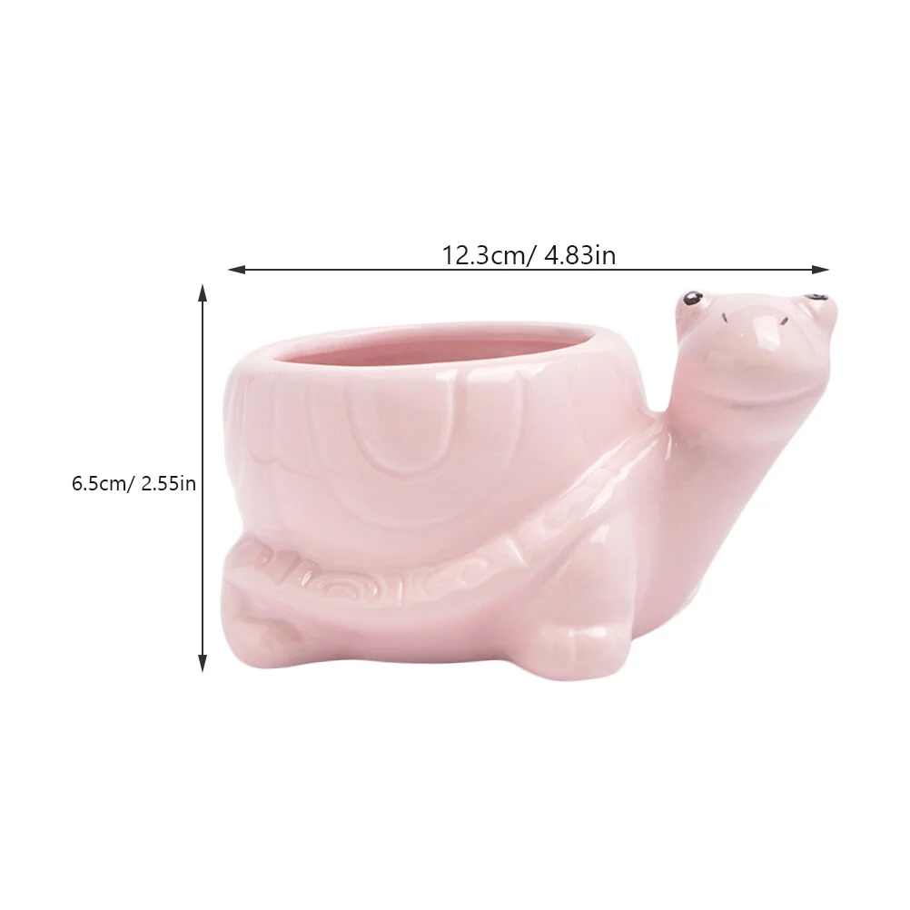 Jibingyi Flower Garden Pot for Plants Turtle Succulent Planter Ceramic Succulent Pot for Garden