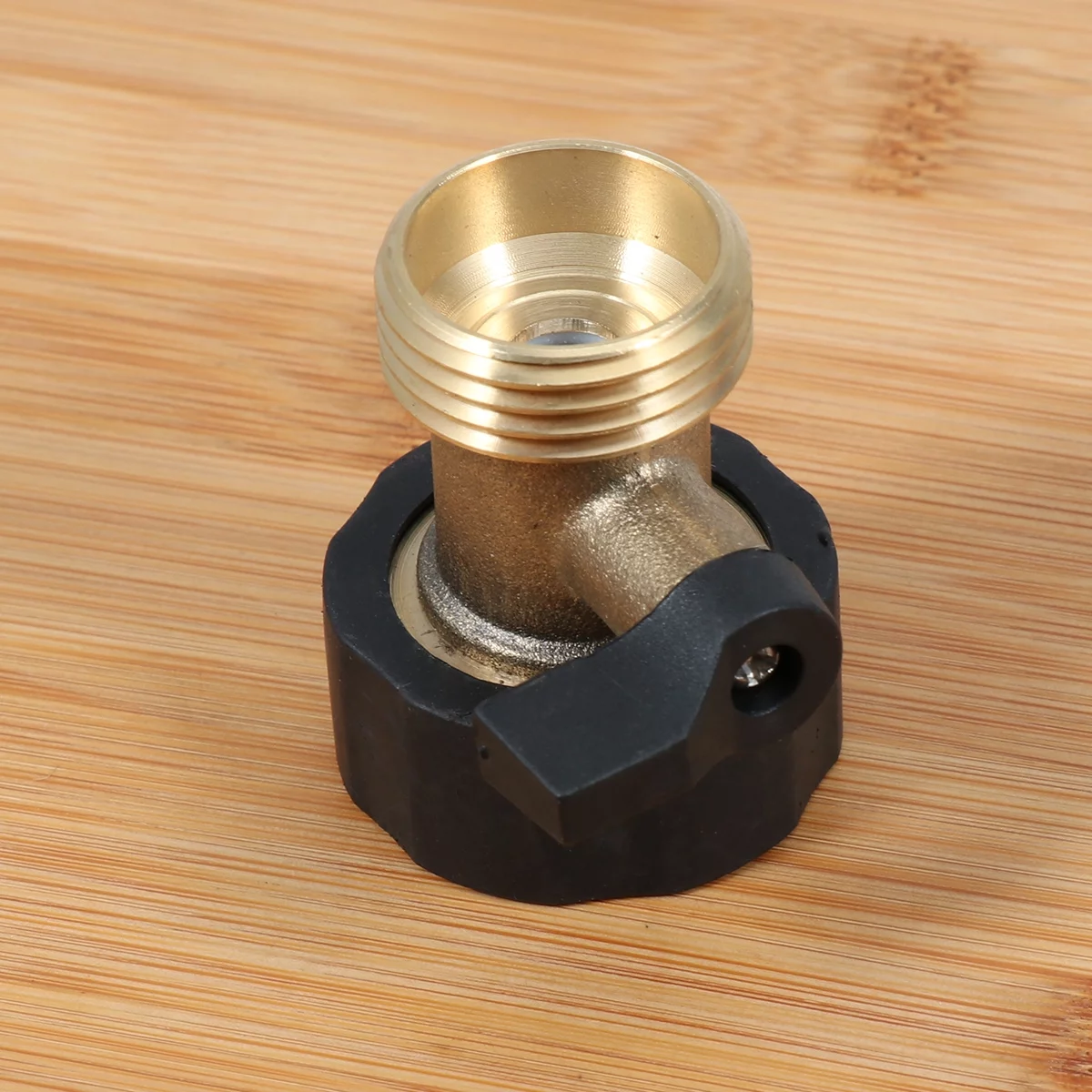 Gongxipen Heavy Duty Brass Garden Hose Connector with Shut Off Single Brass Water Hose Parts 3/4 Inlet Thread with Comfort Grip to Control Water Flow with US Plug
