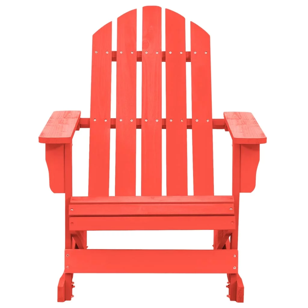 Anself Patio Rocking Adirondack Chair Solid Fir Wood Red
