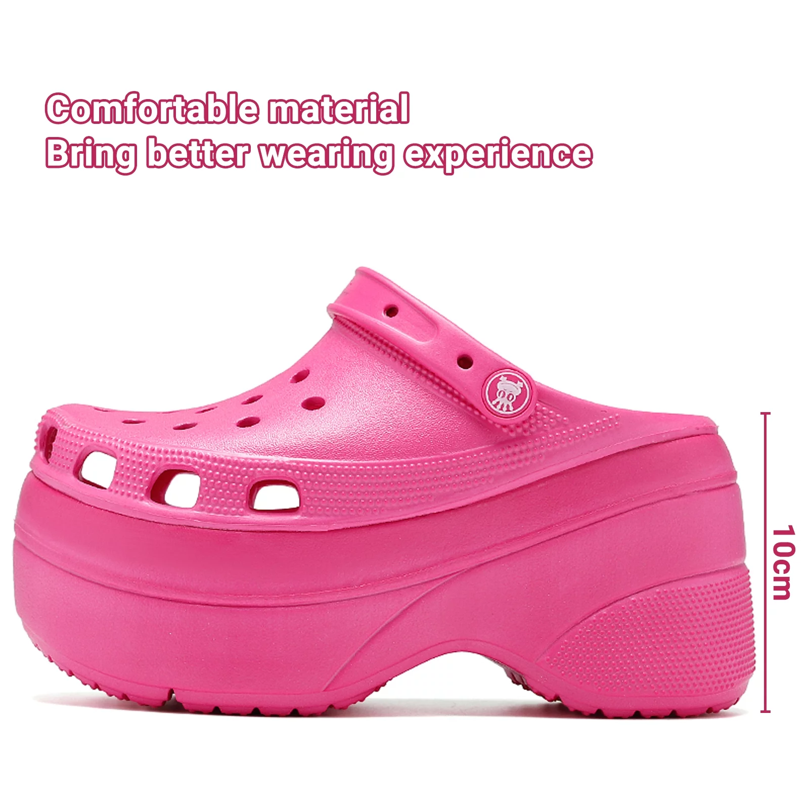 Cyiecw Women's Platform Clogs Hight Heels Mules Beach Sandals Slippers Slip on Garden Shoes