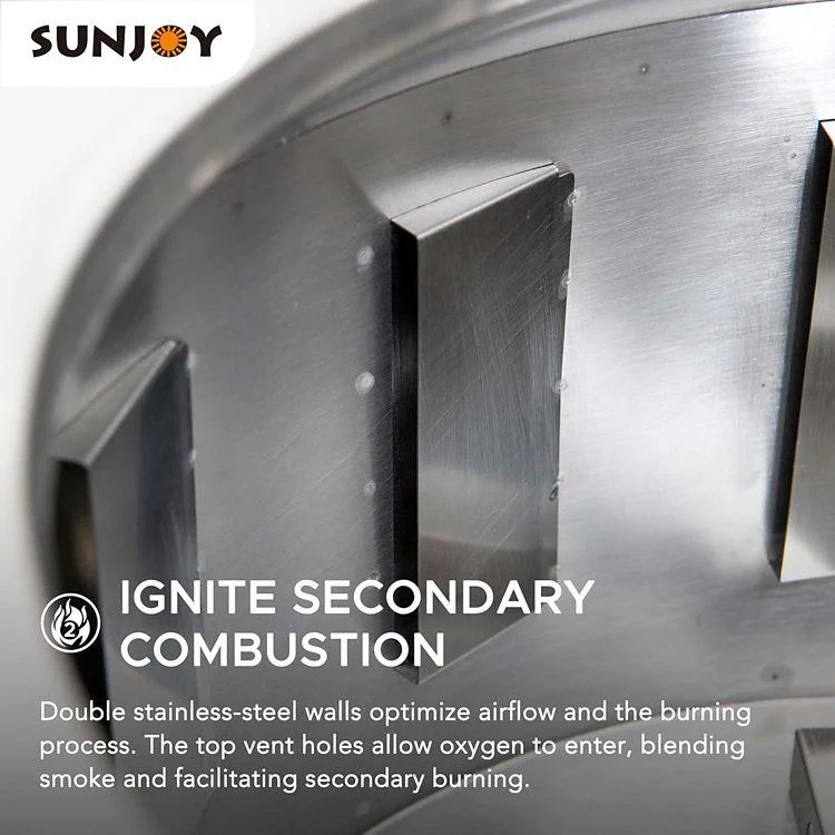 Sunjoy 26 in. Smokeless Fire Pit w/PVC Cover and Fire Poker