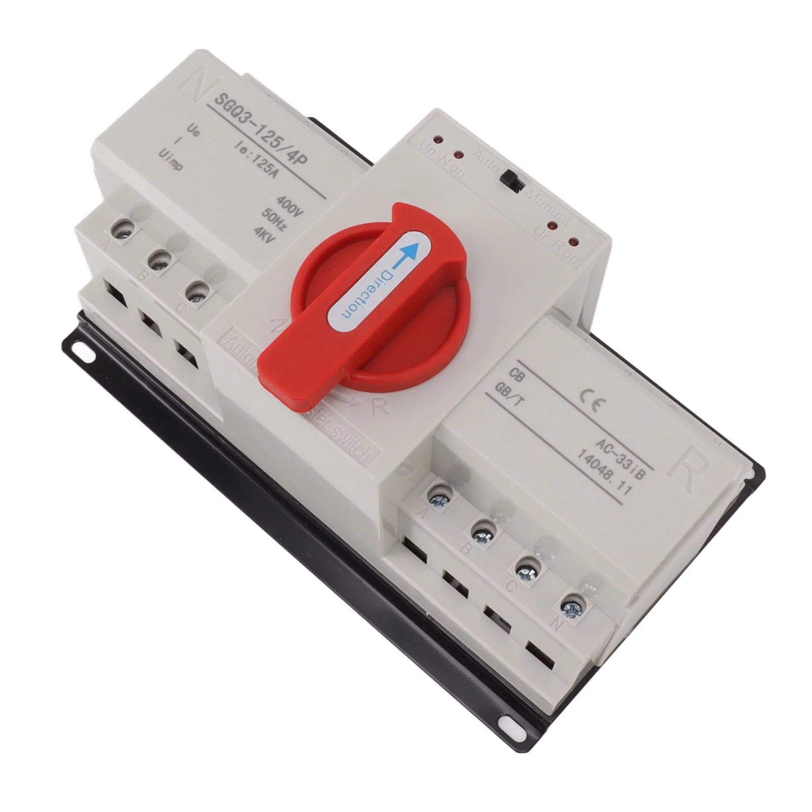 Transfer Switch, Dual Power Automatic Transfer Switch Auto Manual Mode Transfer Switch for Home Building 400V 125A CB Class, Multi Protection
