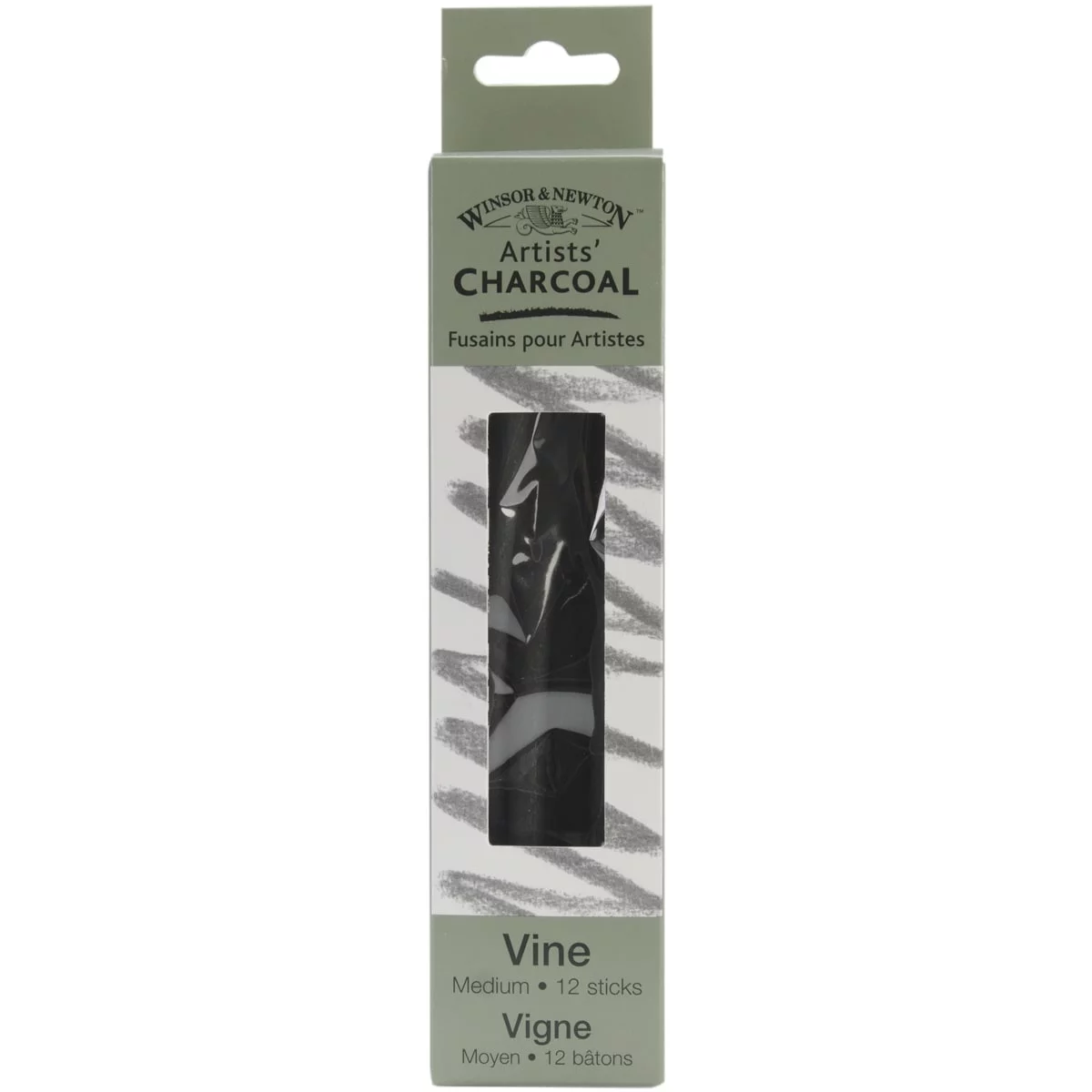 Winsor & Newtown Artist Vine Charcoal Sticks 12/Pkg-Medium