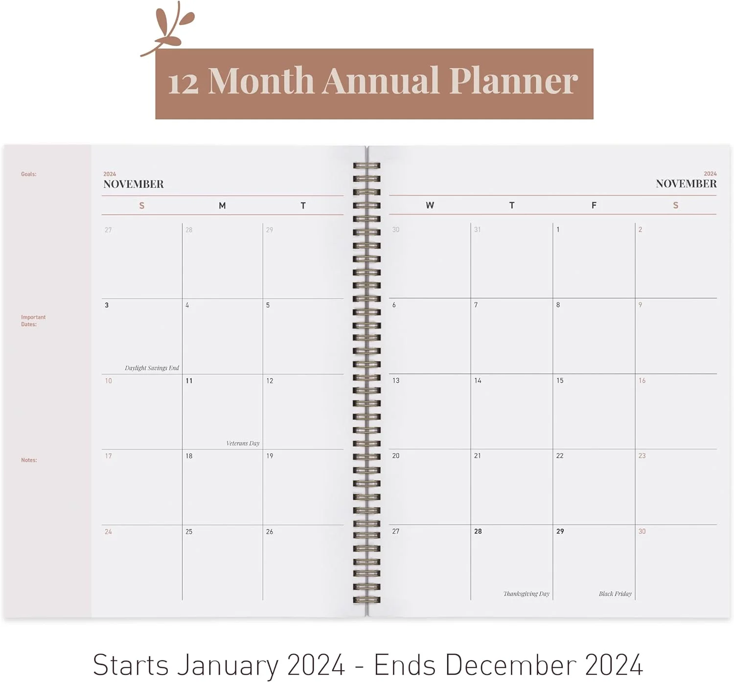 Rileys & Co 2024 Annual Weekly Planner - Cat Weekly & Monthly Planner (8.5 x 11 inches)