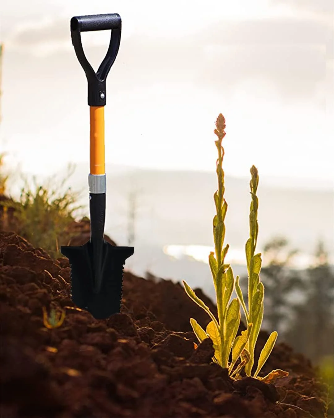 Ashman Short Handle Drain Teeth Shovel (2 Pack), Shooter Shovel, Trenching , Drainage - Perfect Razor Blade Trenching Shovel D-Grip For Digging And Trenching And Transplanting.