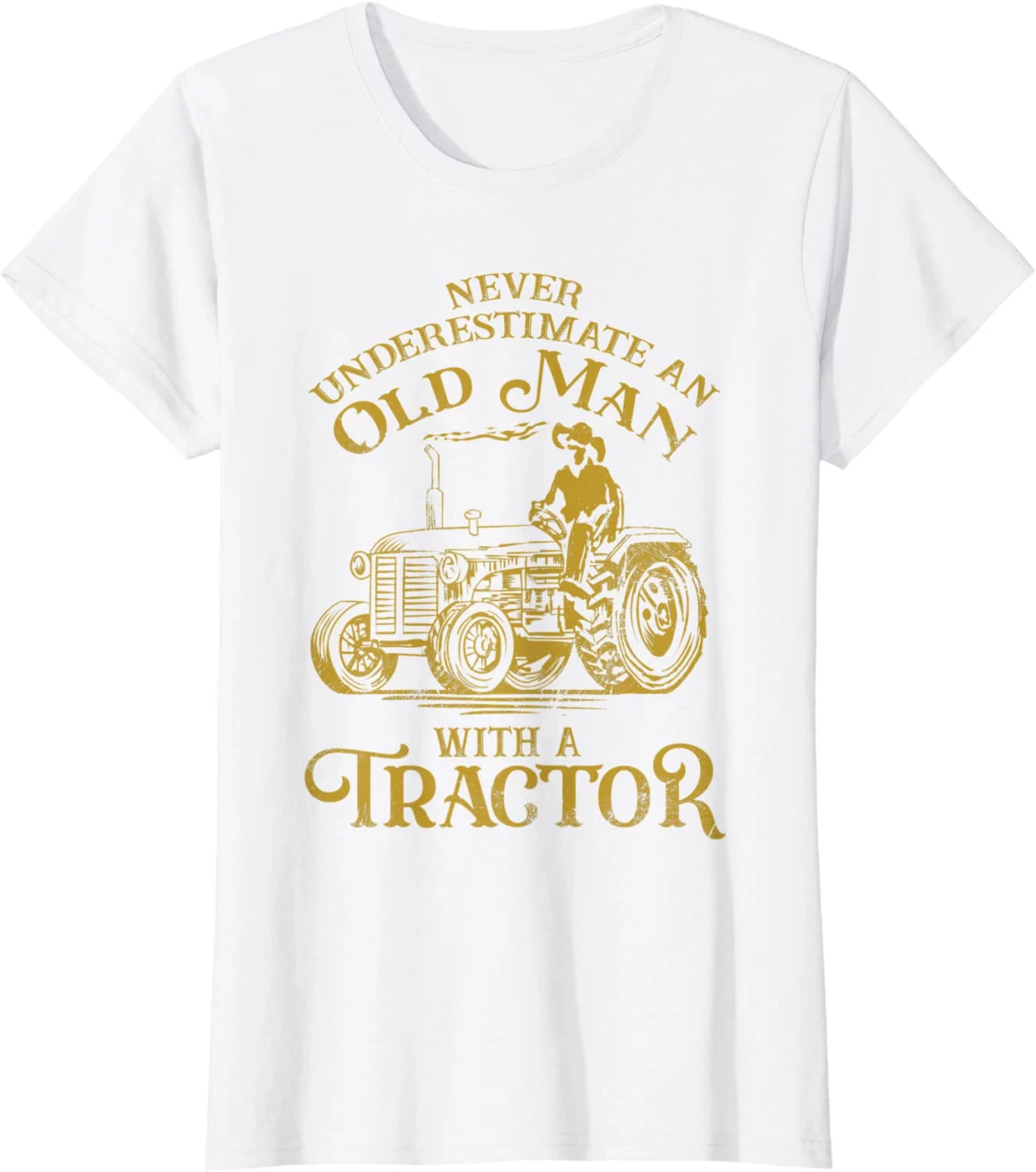 Women's Funny Farmer Farm Tractor T-Shirt Farming Truck Lovers Humor Outfit T-Shirt White Tee