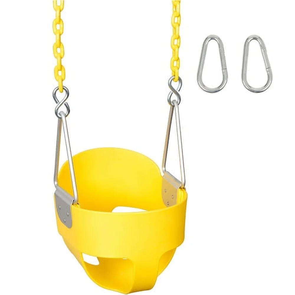 Swing Set Stuff Inc. Highback Full Bucket with 5.5 Ft. Coated Chains (Blue)