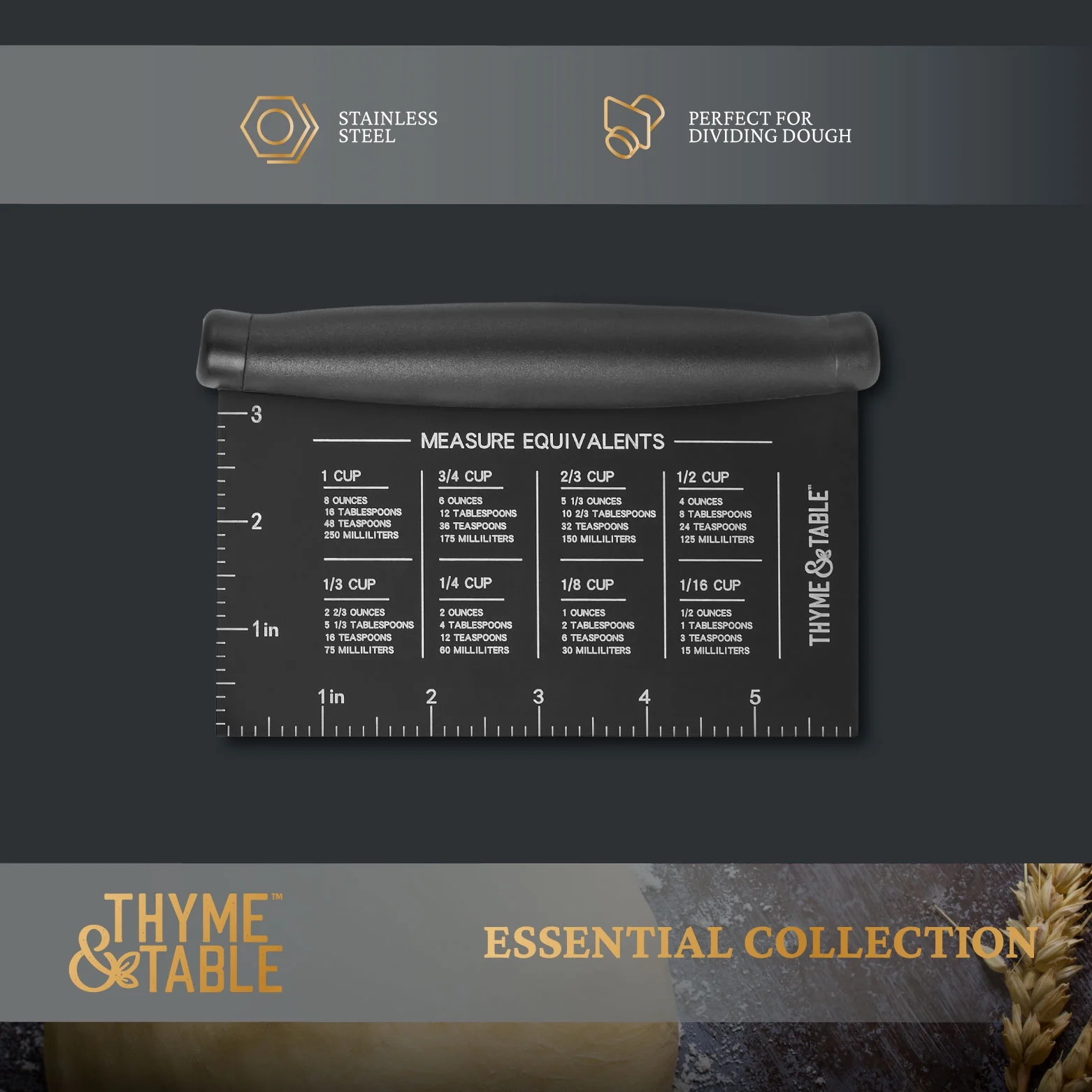 Thyme & Table Stainless Steel Bench Scraper