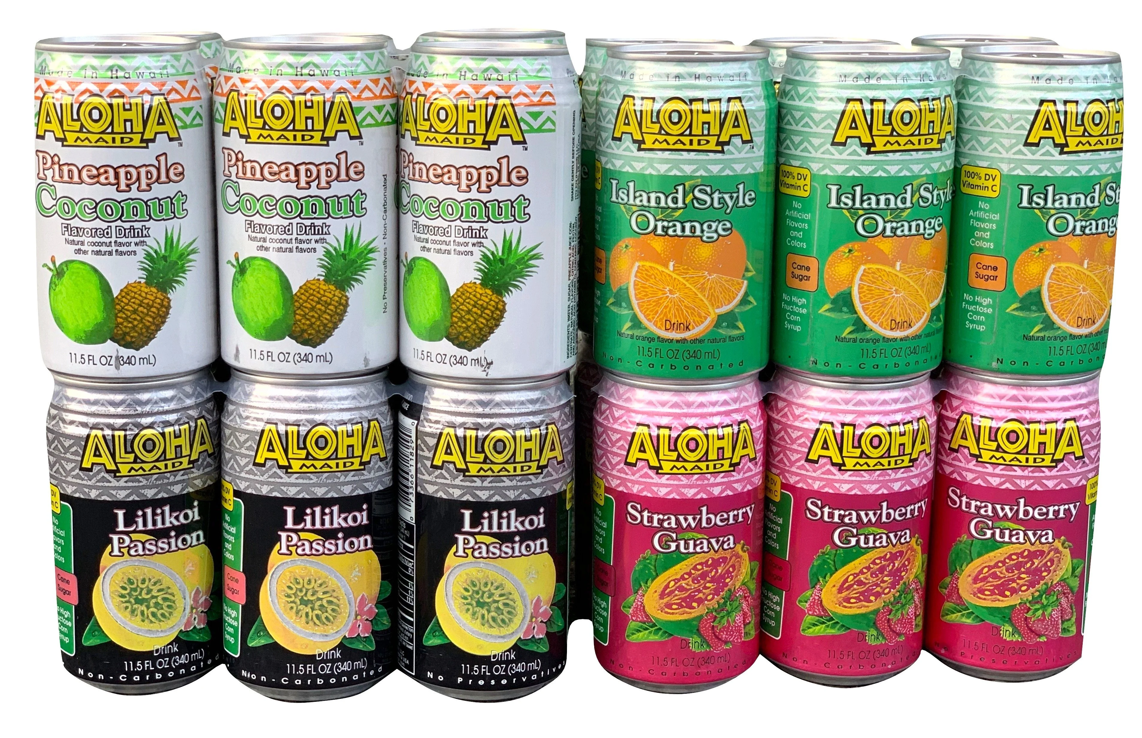 Aloha Maid Natural Drink, 11.5 Ounce (Pack of 6) Choose Your Flavor