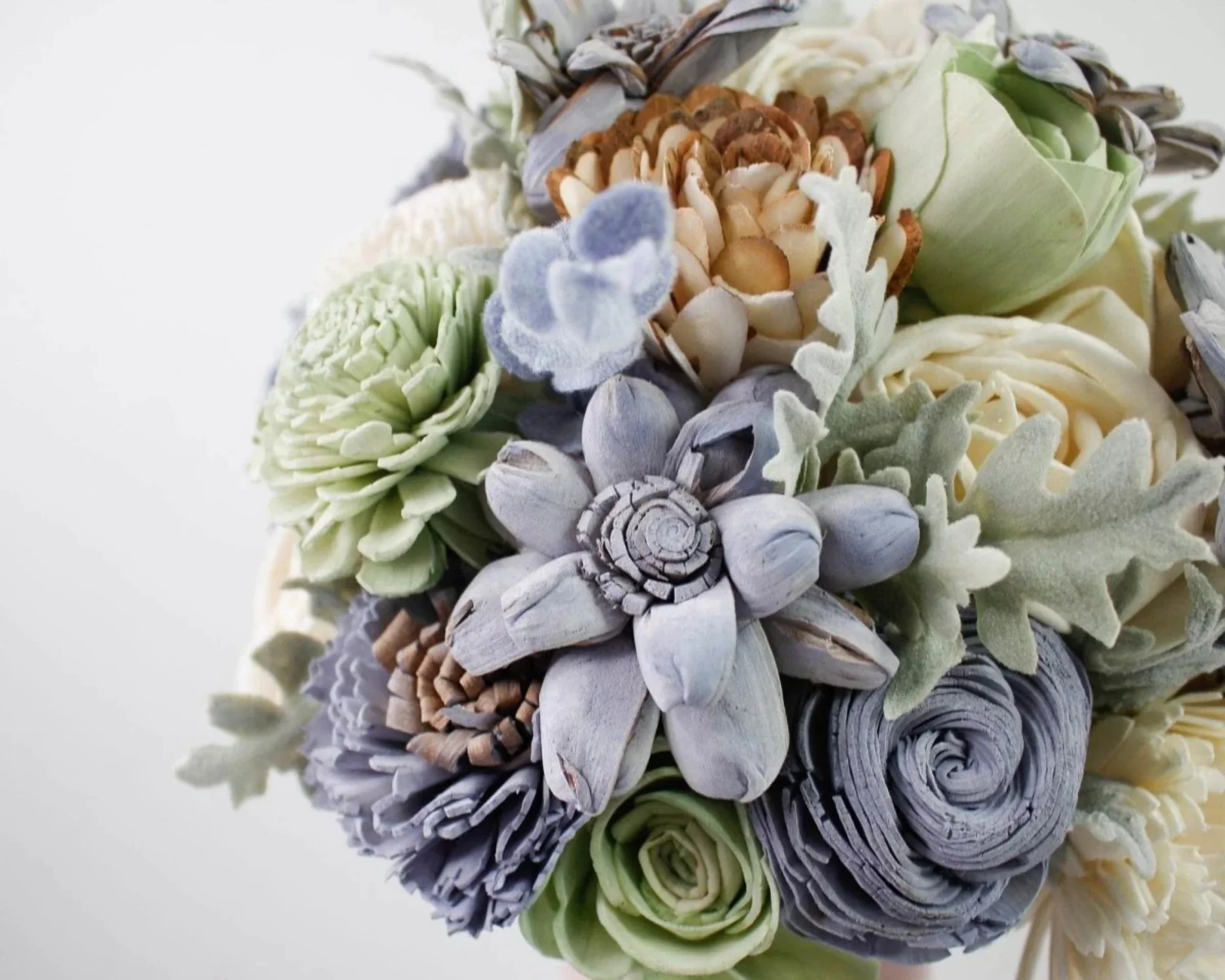 Raw Sola Wood Flowers - Centerpiece/Vase/Pot/Bouquet Fillers - -Faux Eucalyptus Spray (Purple)