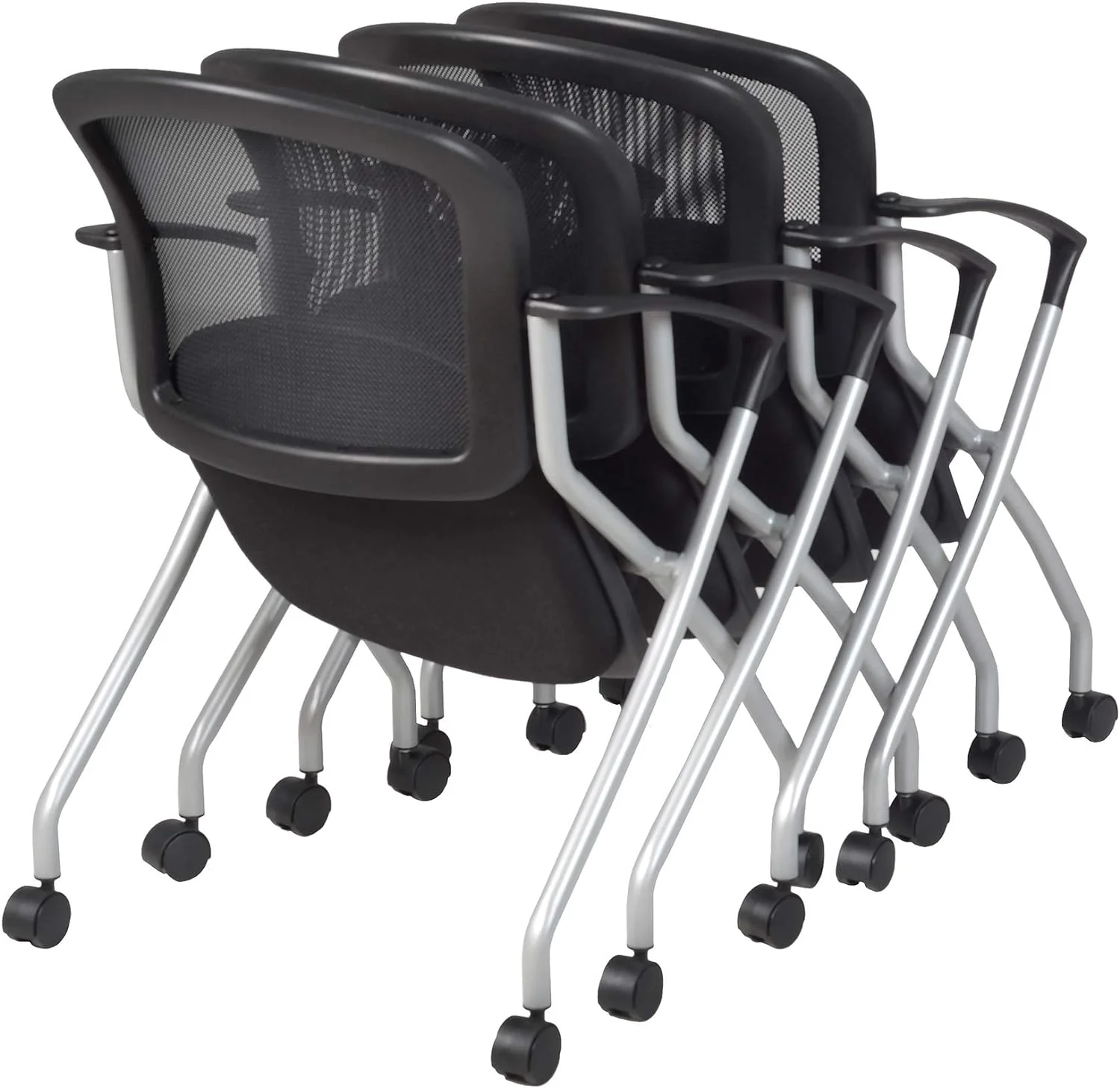 Cadence Nesting Chair (4 Pack), Black