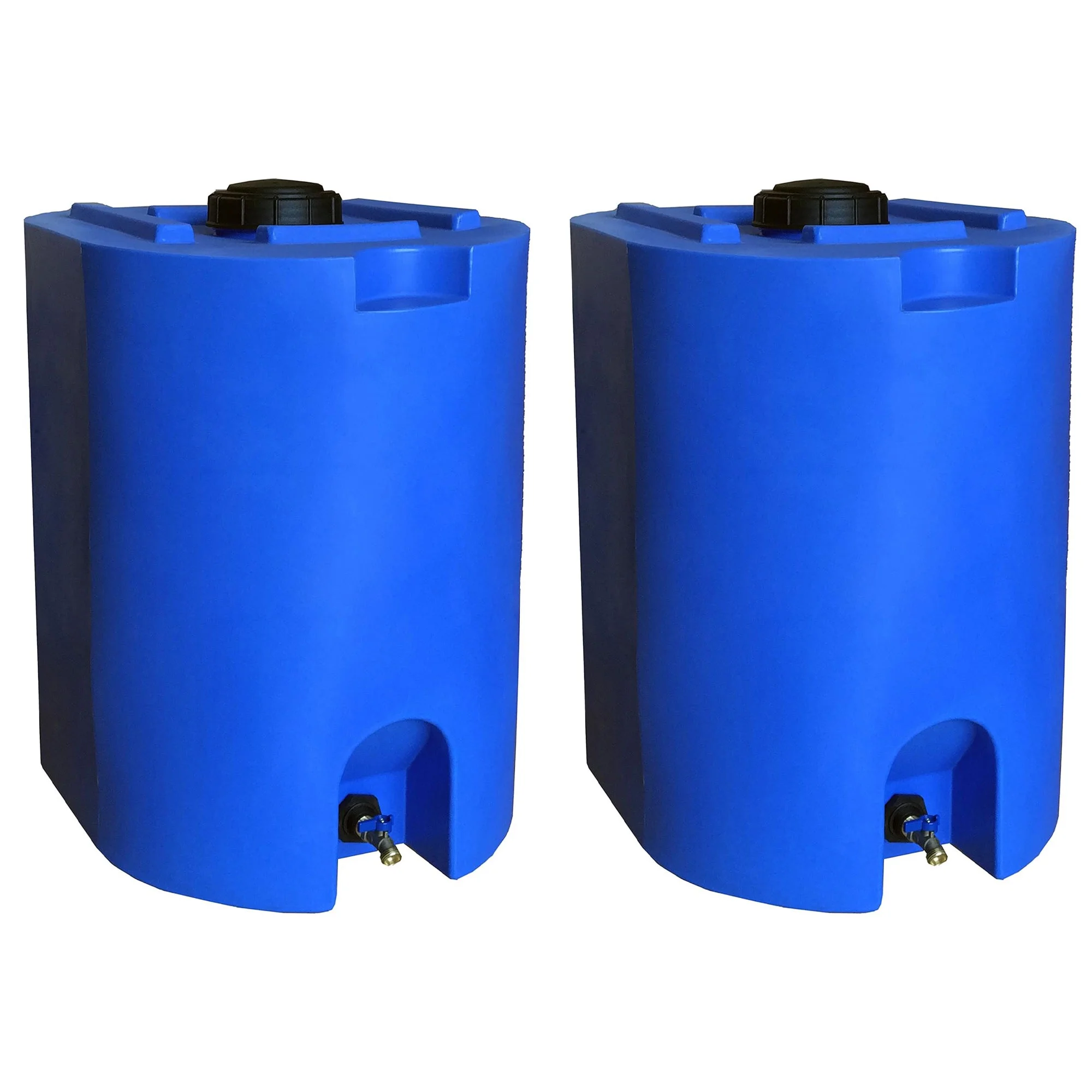 WaterPrepared 55 Gal Stackable Design Utility Water Tank, Blue (2 Pack)
