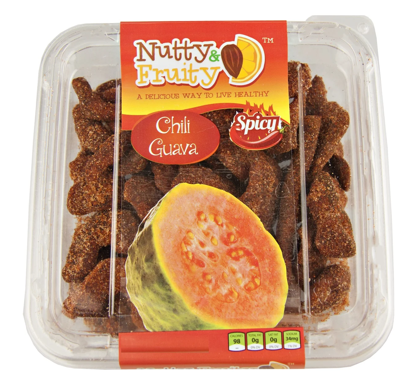 Nutty & Fruity Dried Chili Guava Pieces, 2-Pack 8 oz. (227g) Tubs