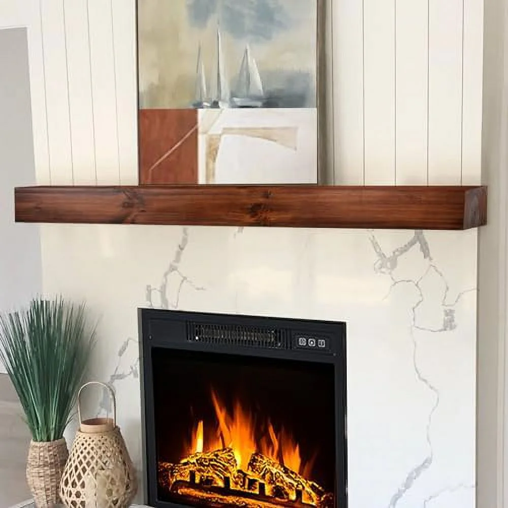 FDIGLUL Fireplace Mantel  72 Inches  Solid Mantel  with Invisible Heavy Duty Metal Bracket  Floating Mantel   Faux Fireplace Mantel for Over Fireplace  Taupe