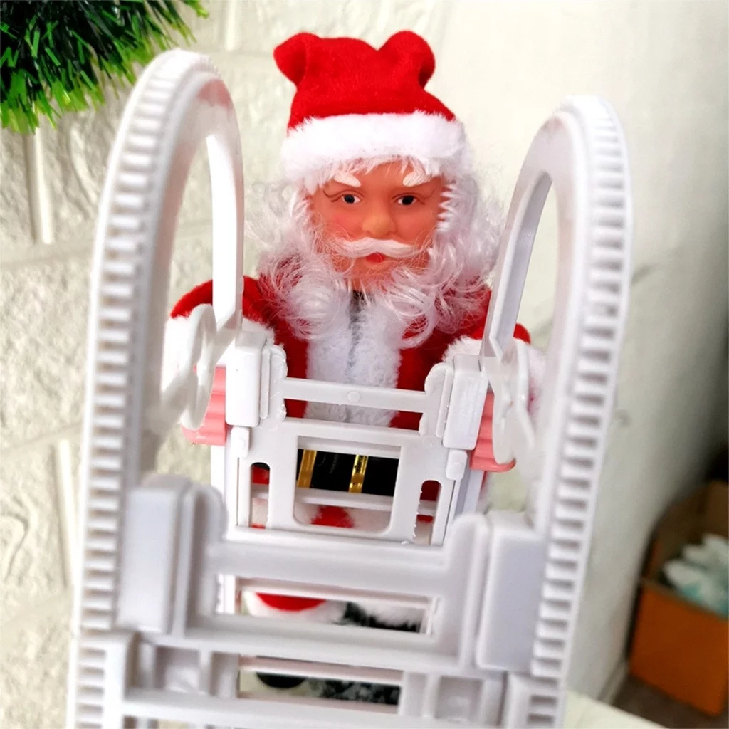 YHAIOGS Christmas Decoration Santa Claus Electric Climbing Hanging Xmas Ornament TOys