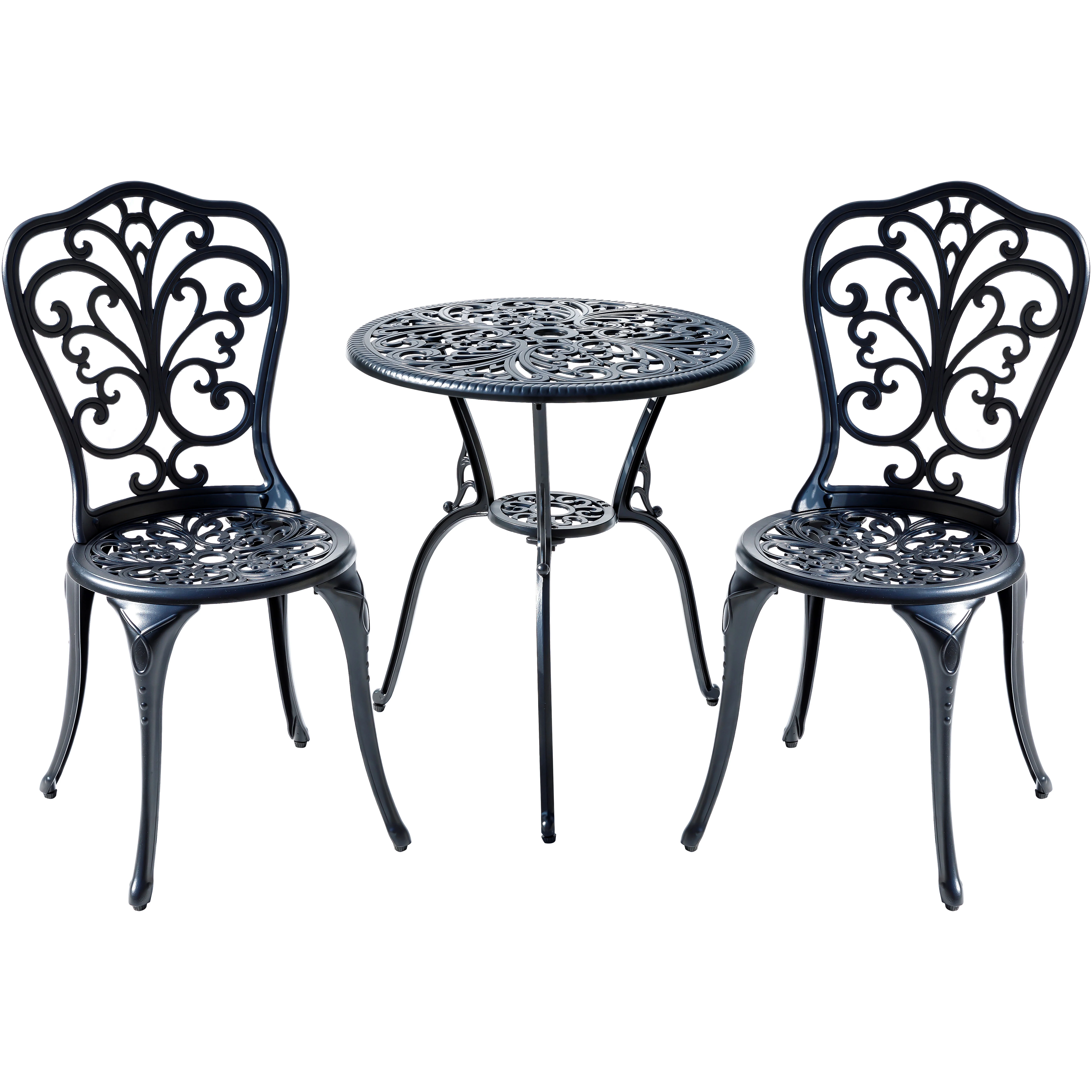 Understated Elegance- Black Cast Aluminium Bistro Set